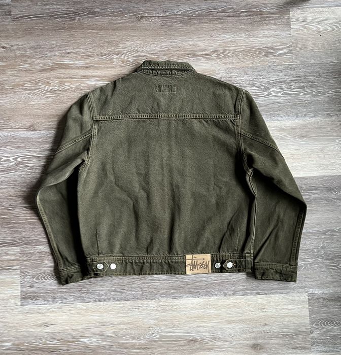 Stussy Olive Stussy Denim Zip Work Jacket | Grailed