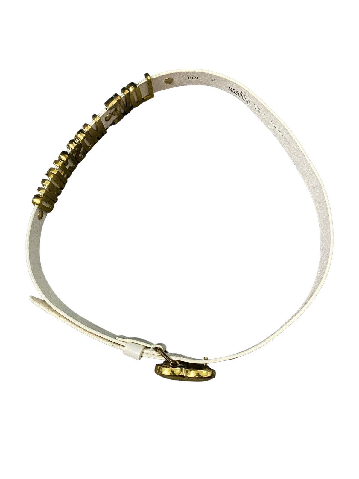 Leather × Moschino 💥Final Drop💥Vtg Moschino Spellout Leather Belt Size ONE SIZE - 6 Thumbnail