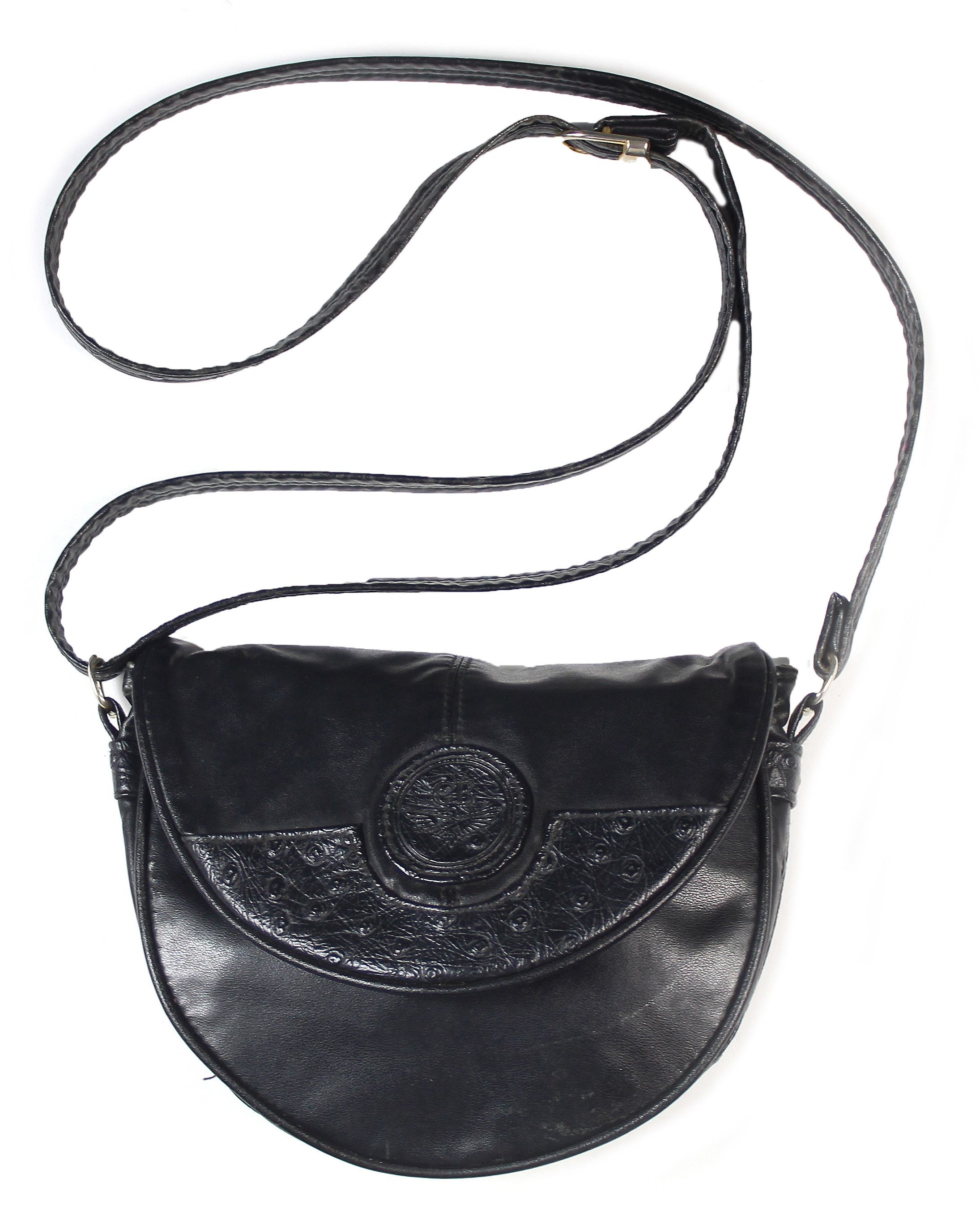 Vintage 80s vintage Fabrizio black leather shoulder bag small Size ONE SIZE - 1 Thumbnail