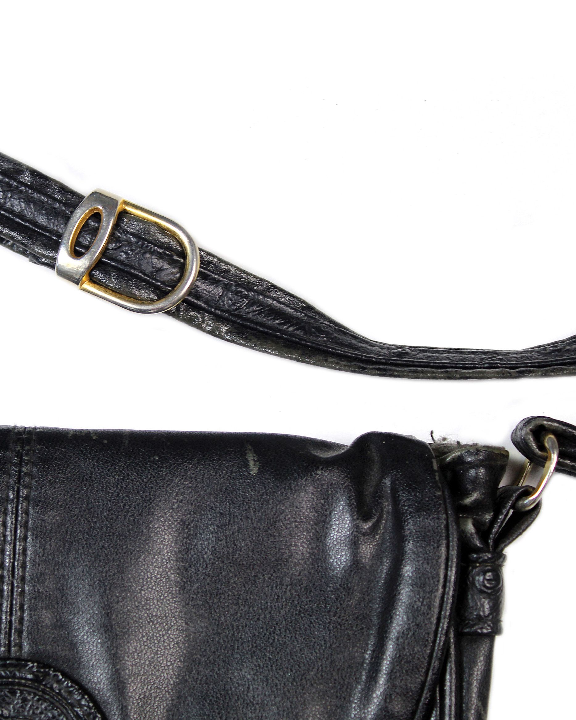 Vintage 80s vintage Fabrizio black leather shoulder bag small Size ONE SIZE - 5 Thumbnail