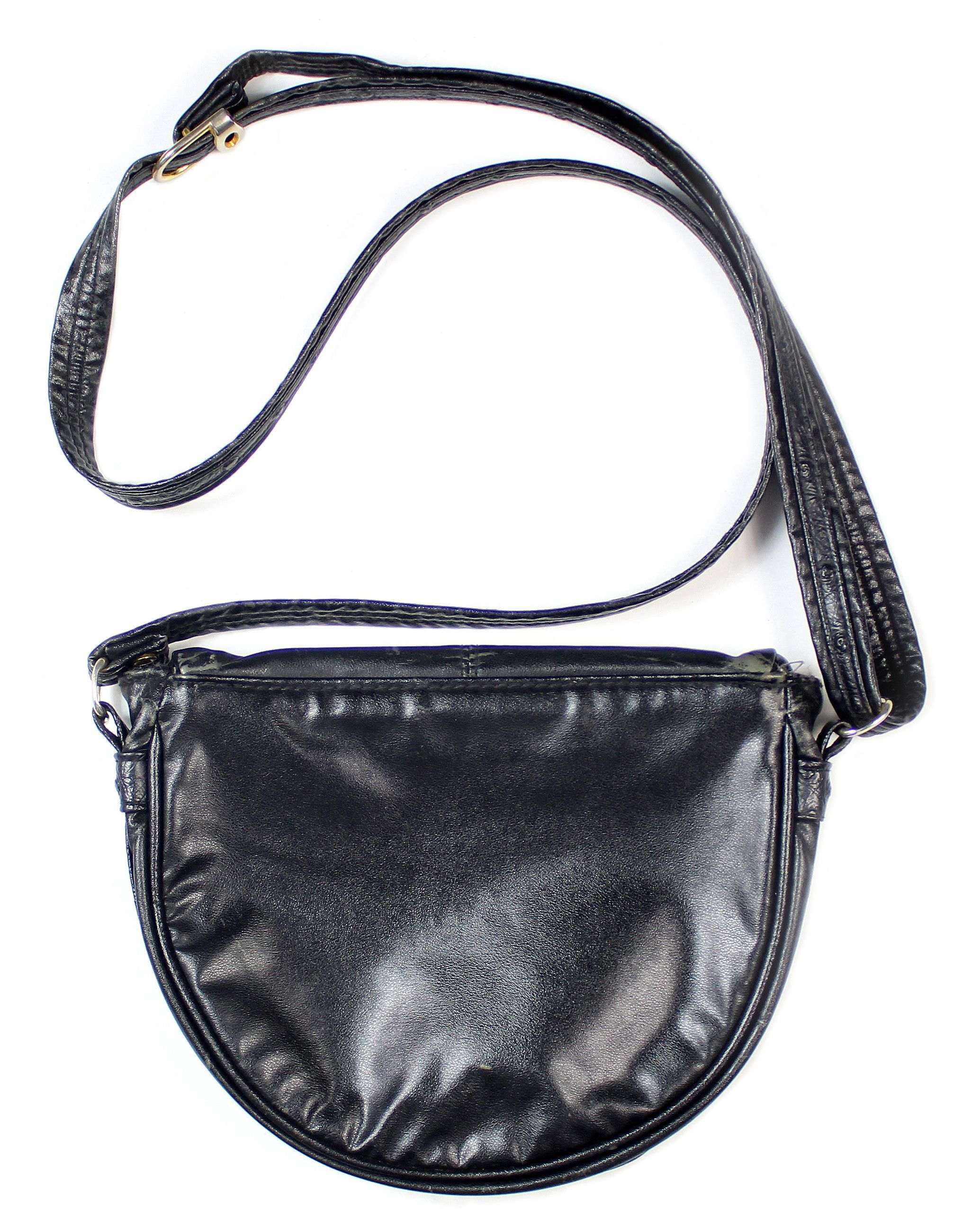 Vintage 80s vintage Fabrizio black leather shoulder bag small Size ONE SIZE - 6 Thumbnail