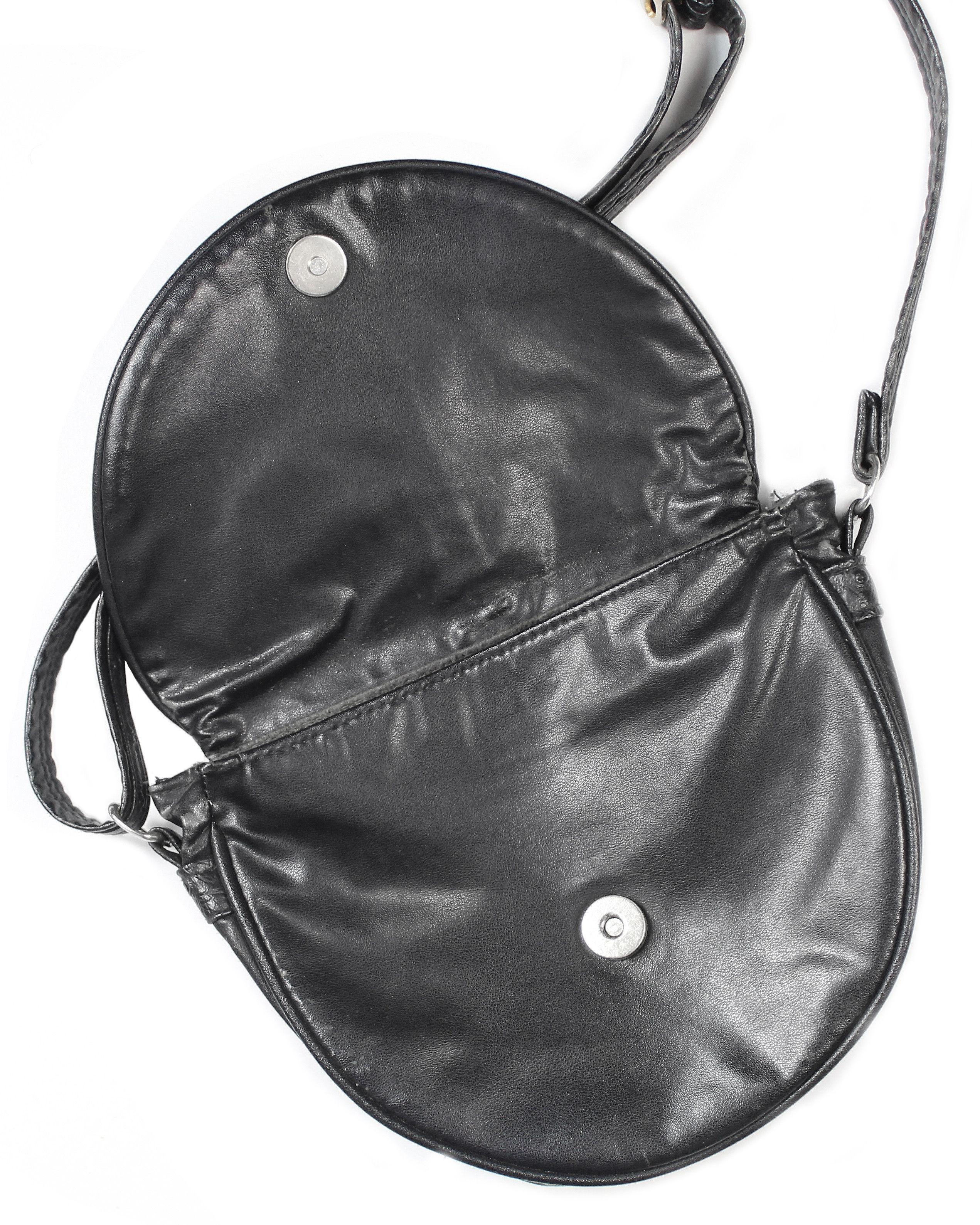 Vintage 80s vintage Fabrizio black leather shoulder bag small Size ONE SIZE - 3 Thumbnail