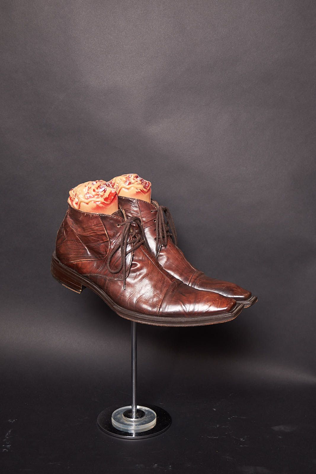 Vintage Ghost Leather Ankle Boots