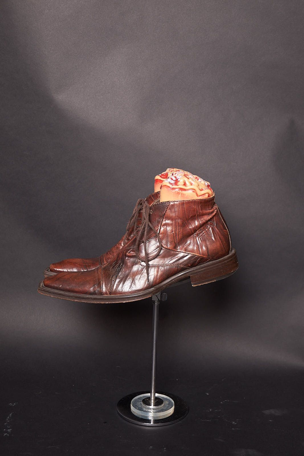 Vintage Ghost Leather Ankle Boots