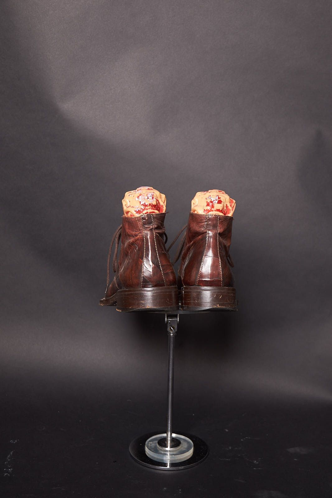 Vintage Ghost Leather Ankle Boots