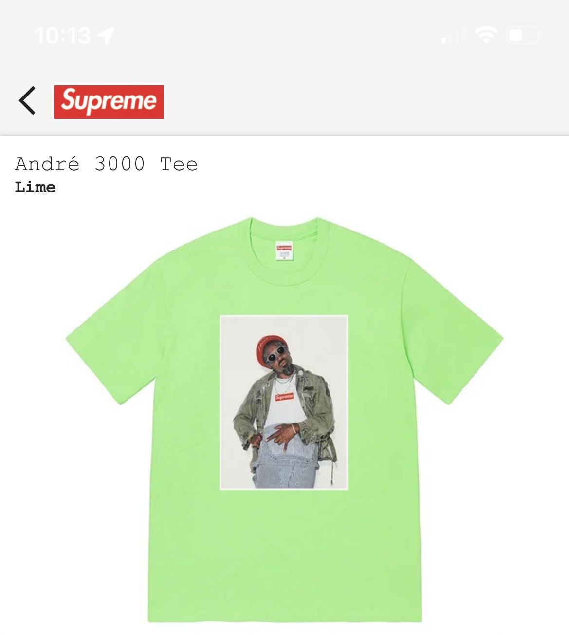 Supreme Andre 3000 Tee Release Info