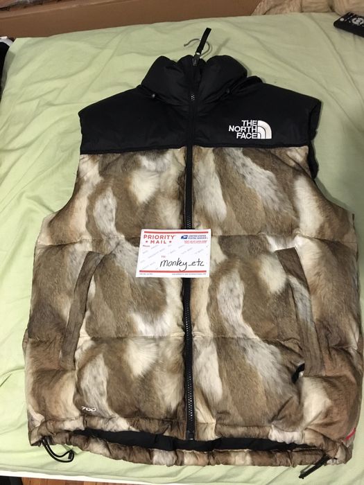 Supreme Supreme X The North Face Rabbit Fur Print Nuptse Vest