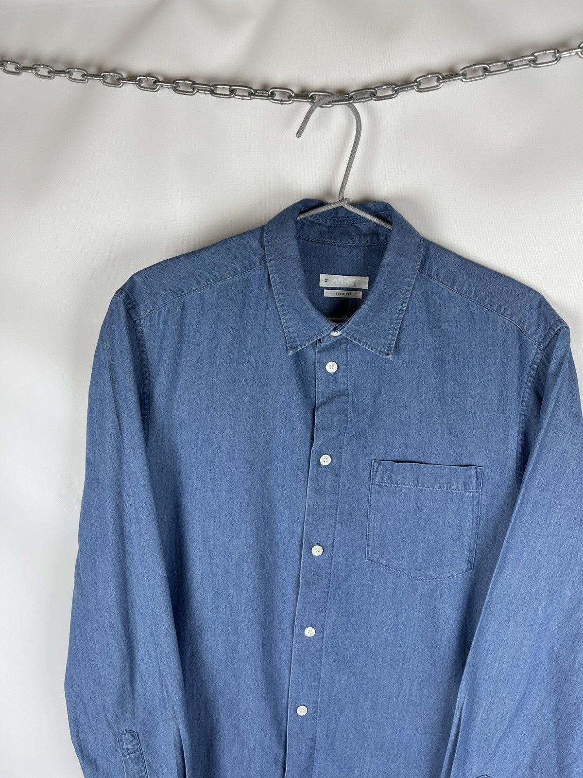 Arket Arket blue denim slim fit long sleeve button shirt Size US M / EU 48-50 / 2 - 2 Thumbnail