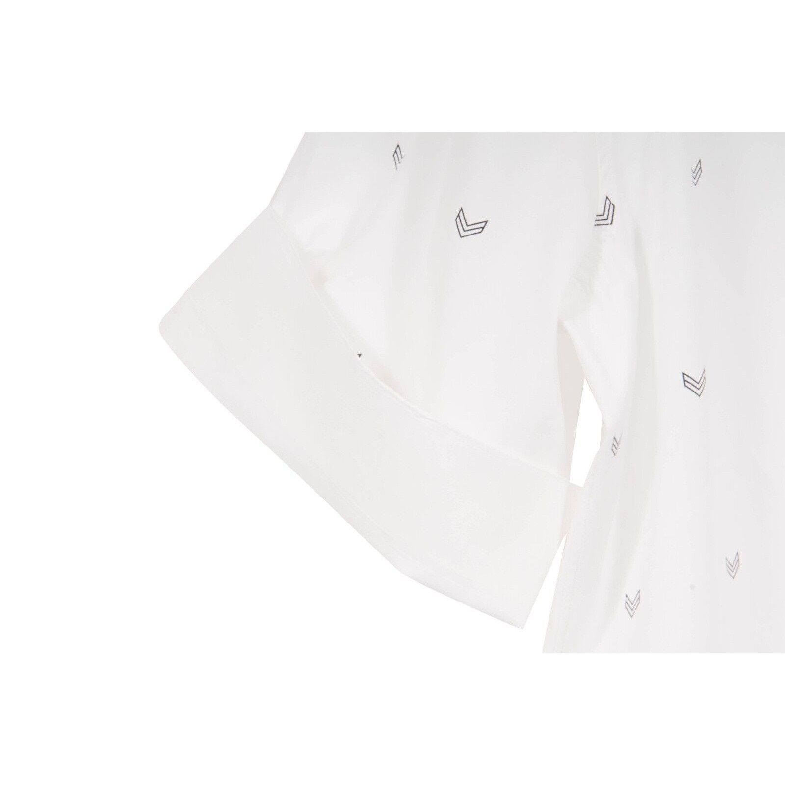 Neil Barrett White Military Arrows Short Sleeve Button Down Shirt 16.5 Size US L / EU 52-54 / 3 - 6 Thumbnail