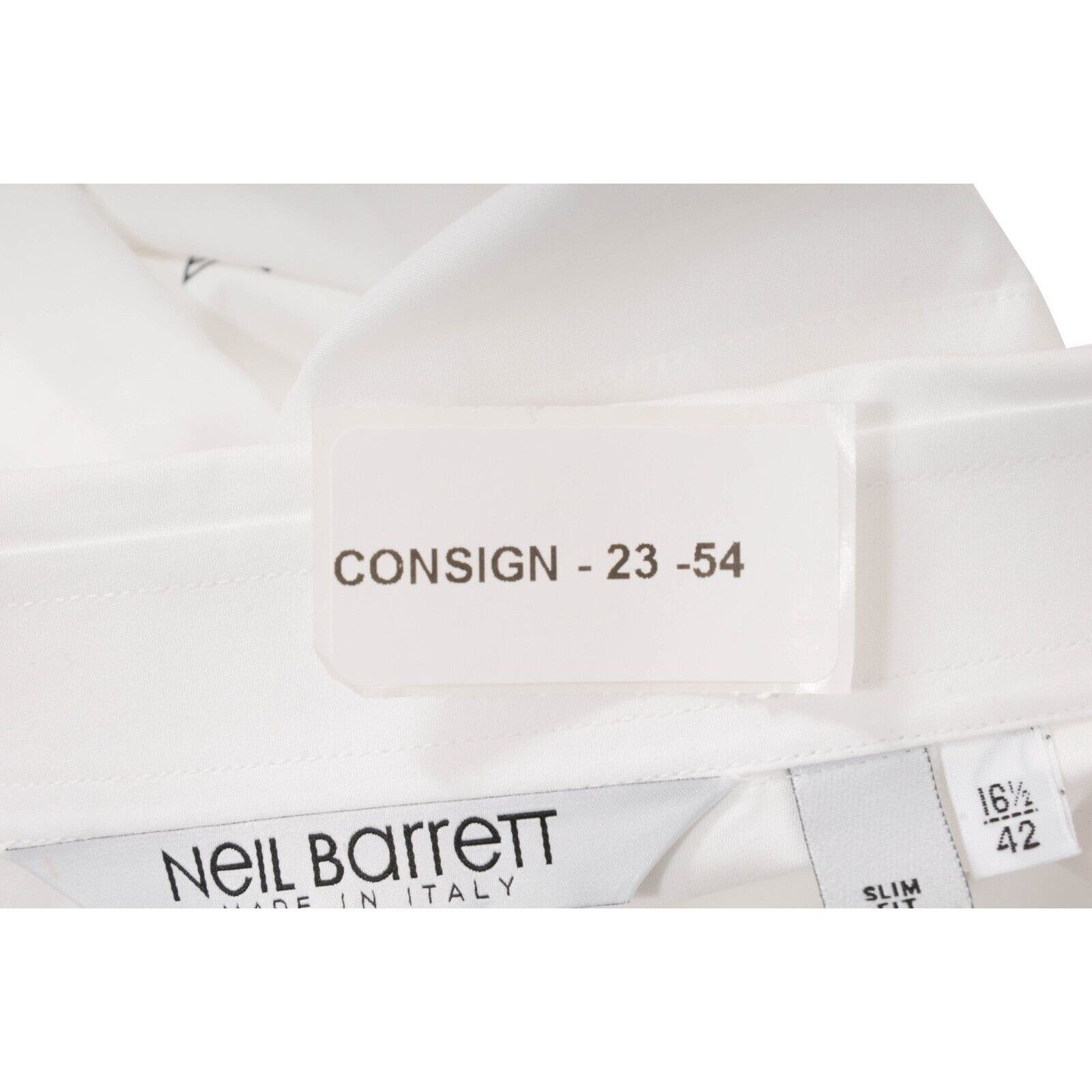 Neil Barrett White Military Arrows Short Sleeve Button Down Shirt 16.5 Size US L / EU 52-54 / 3 - 10 Thumbnail