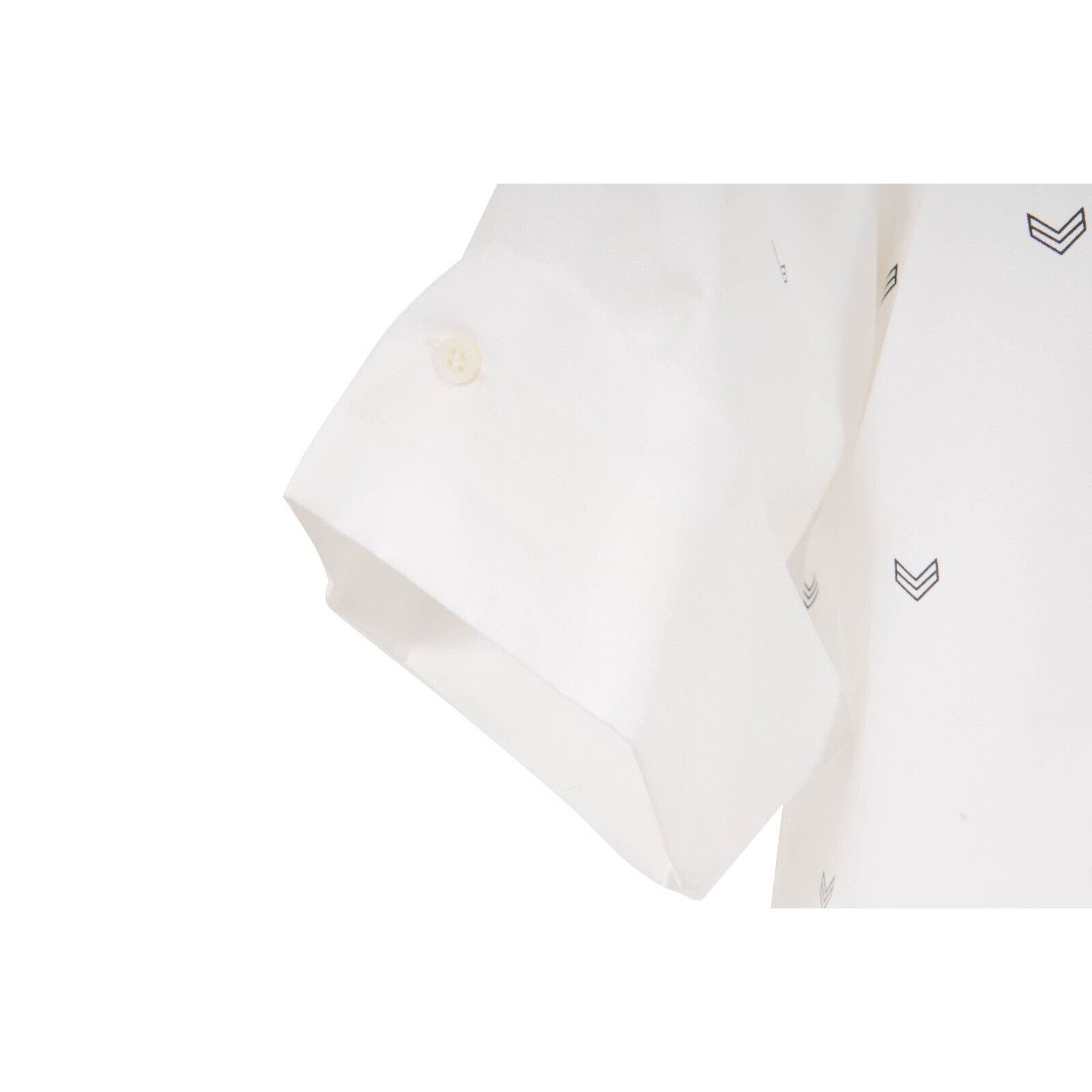 Neil Barrett White Military Arrows Short Sleeve Button Down Shirt 16.5 Size US L / EU 52-54 / 3 - 7 Thumbnail
