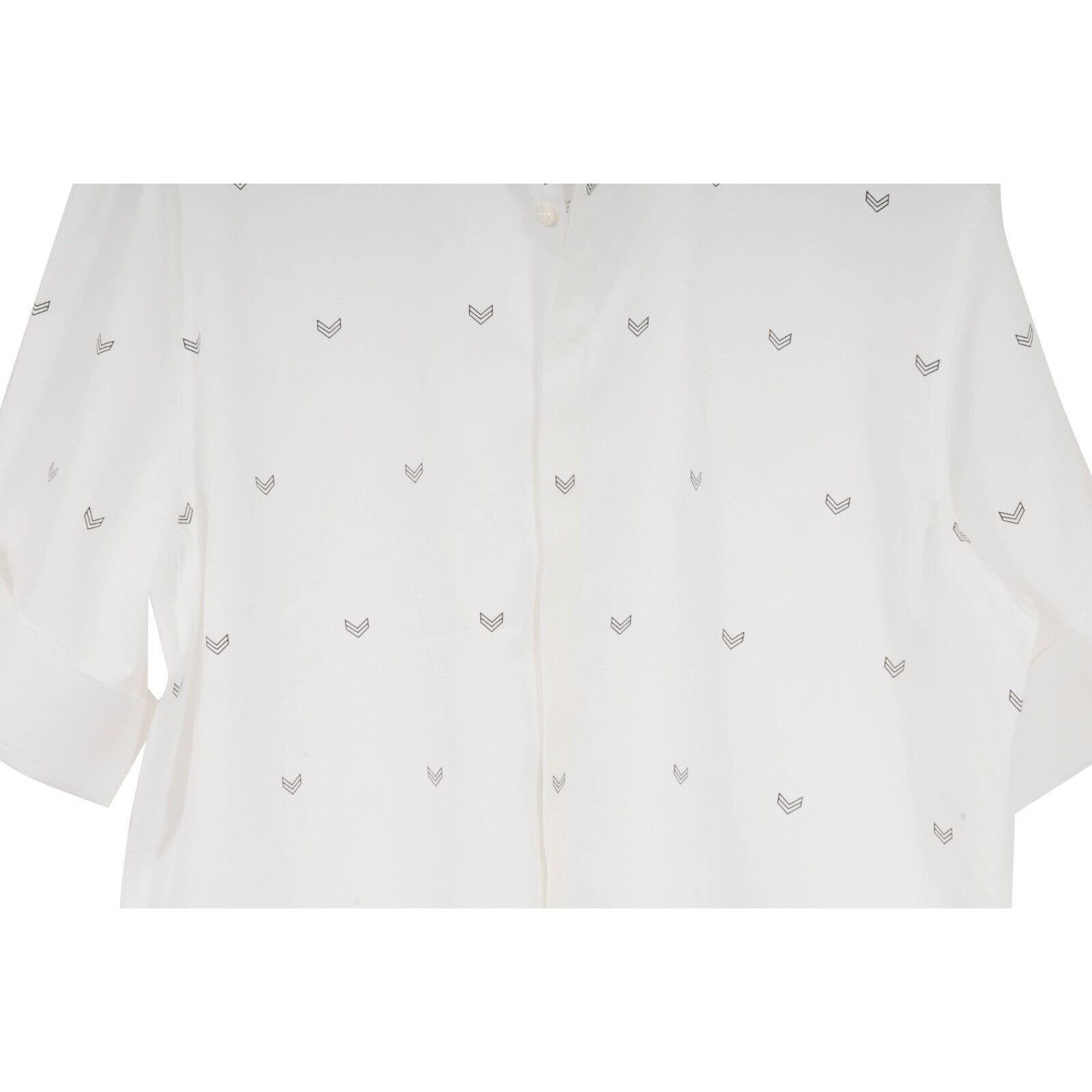 Neil Barrett White Military Arrows Short Sleeve Button Down Shirt 16.5 Size US L / EU 52-54 / 3 - 3 Thumbnail