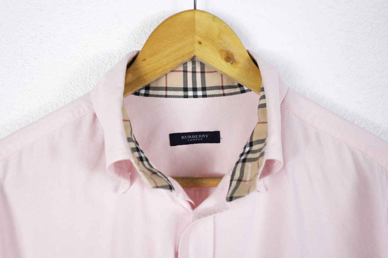 Burberry Vintage Burberry Knight Logo Pink Beige Check Sleeve Shirt Size US L / EU 52-54 / 3 - 7 Thumbnail