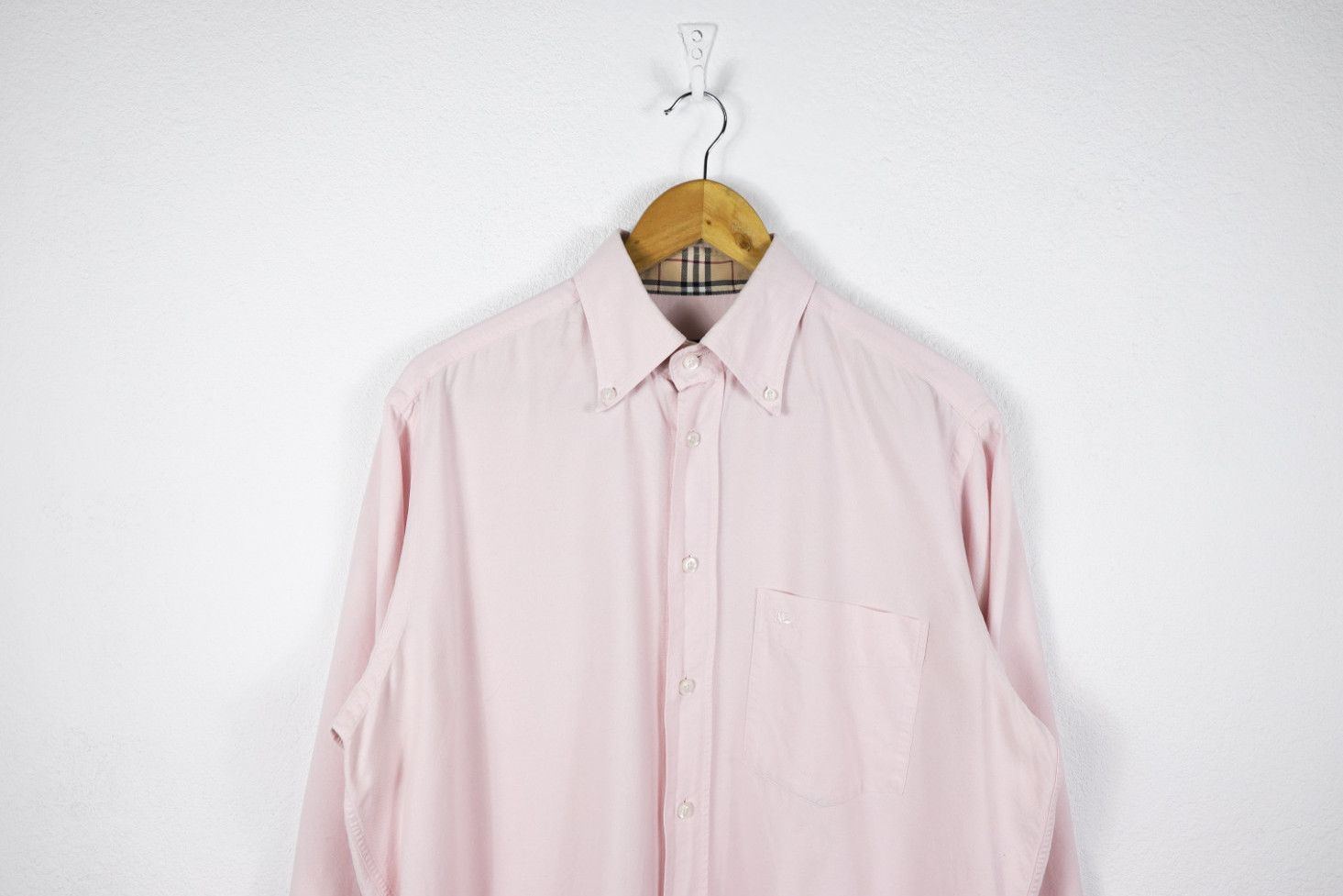 Burberry Vintage Burberry Knight Logo Pink Beige Check Sleeve Shirt Size US L / EU 52-54 / 3 - 2 Thumbnail