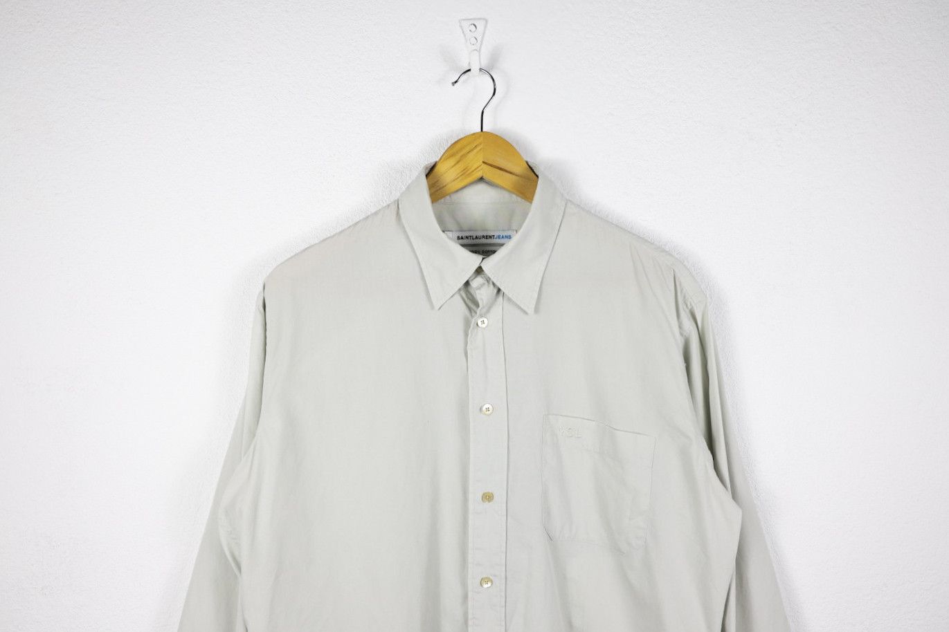 Saint Laurent Paris × Vintage × Yves Saint Laurent Vintage Saint Laurent Paris Jeans YSL Logo Beige Shirt Size US L / EU 52-54 / 3 - 2 Thumbnail