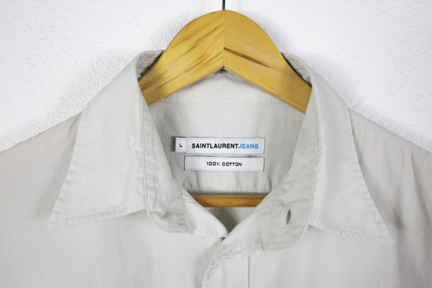 Saint Laurent Paris × Vintage × Yves Saint Laurent Vintage Saint Laurent Paris Jeans YSL Logo Beige Shirt Size US L / EU 52-54 / 3 - 7 Thumbnail