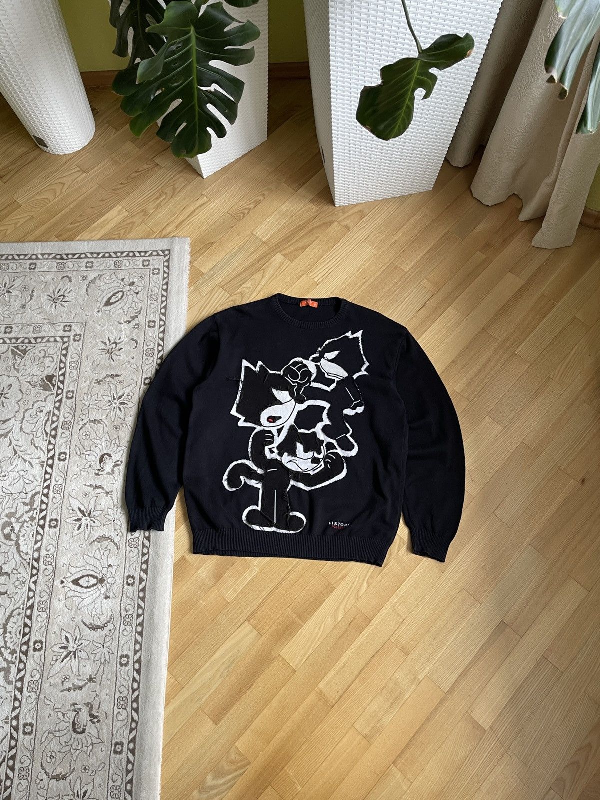 Pull Vintage Iceberg Années 90 Félix Le Chat - Taille S, En Acrylique Et Rayonne