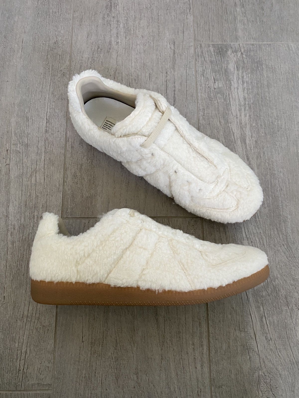 Maison Margiela Maison Margiela Off-White Fleece Replica GAT Sneakers -  41.5 | Grailed