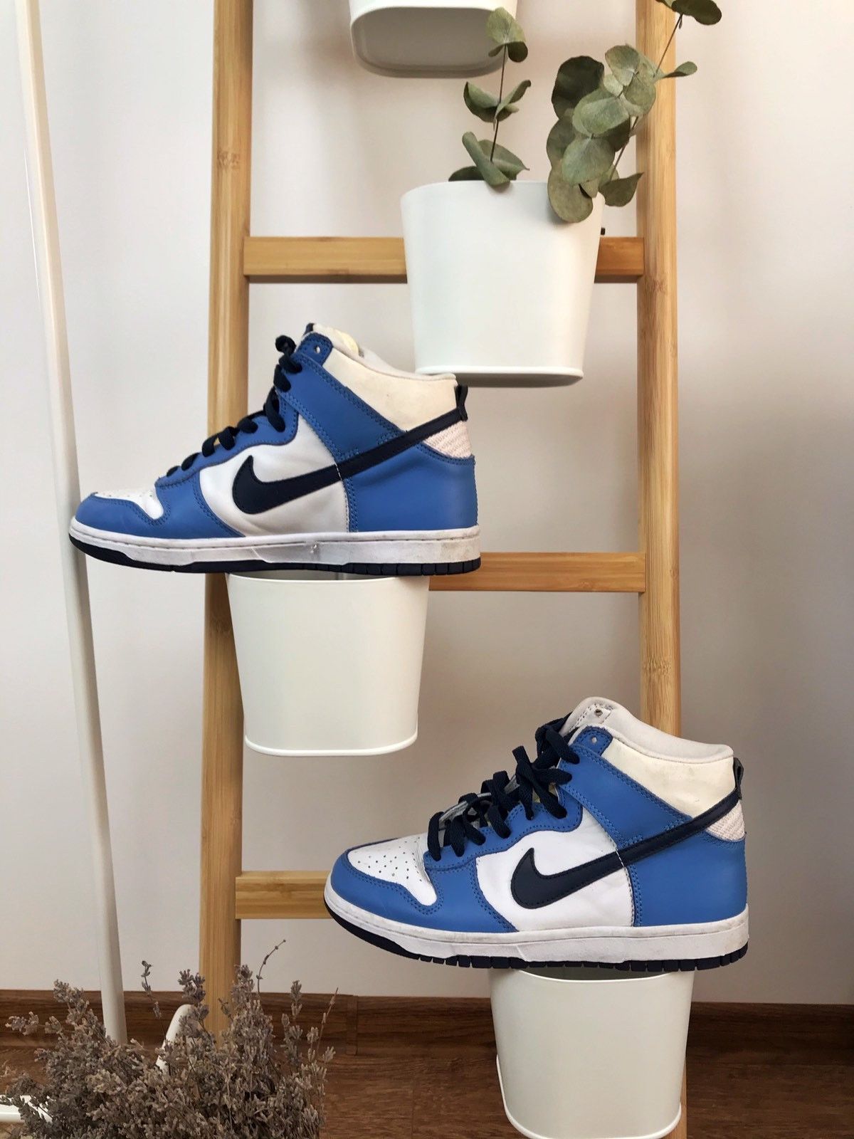 Vintage 1999 Nike Dunk High Le White Caroline Blue