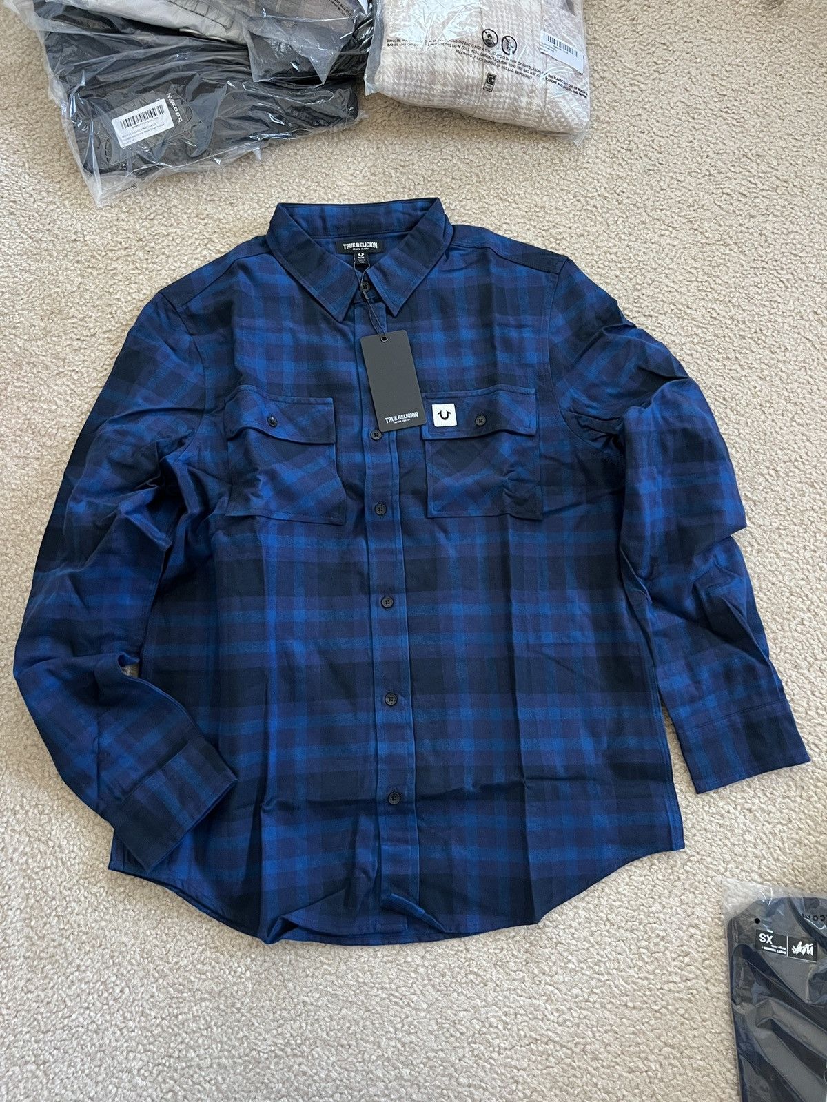 True Religion Workwear plaid graphic button up cotton flannel shirt Size US M / EU 48-50 / 2 - 3 Thumbnail