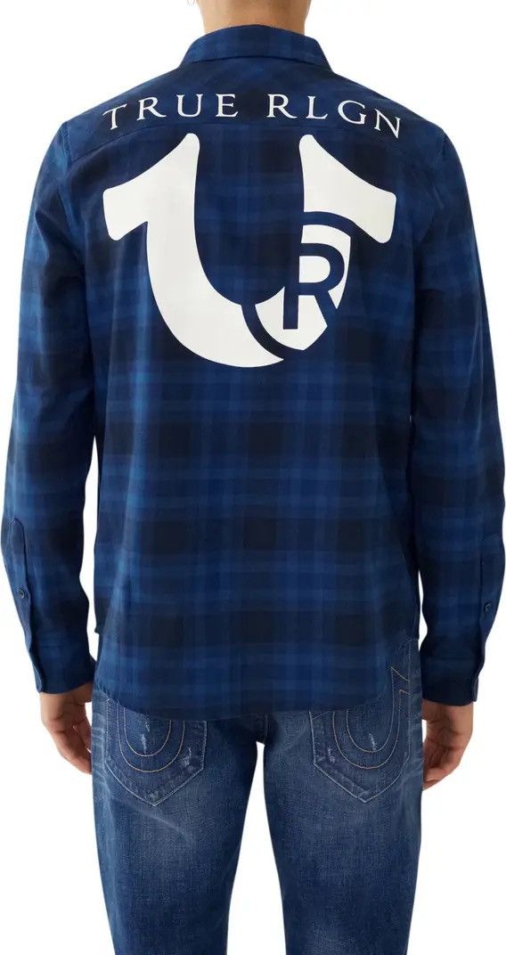 True Religion Workwear plaid graphic button up cotton flannel shirt Size US M / EU 48-50 / 2 - 2 Thumbnail