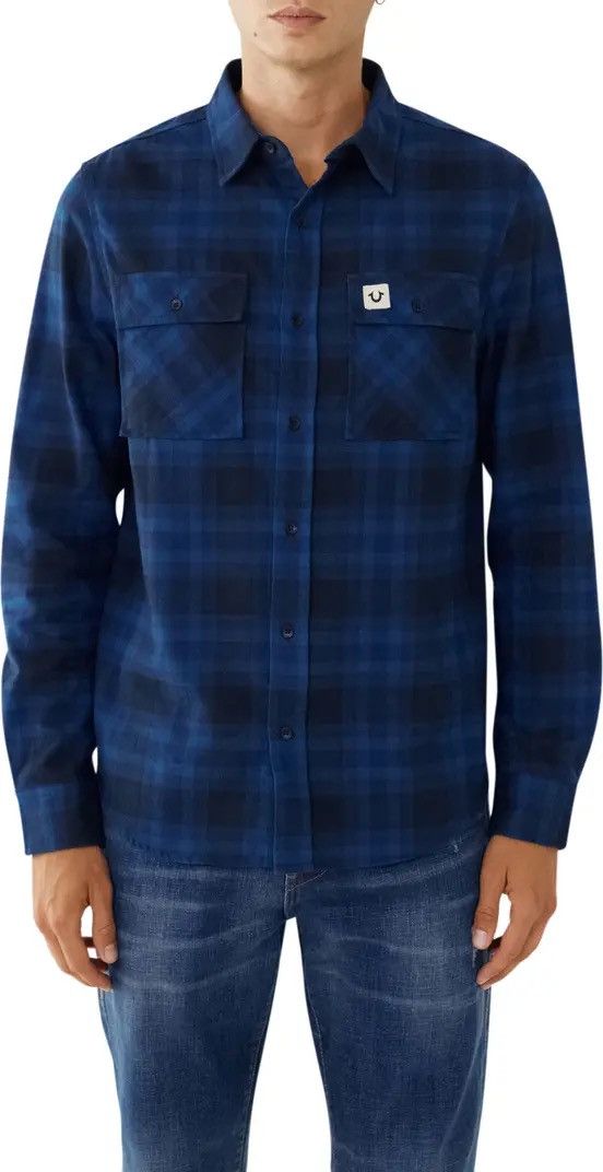 True Religion Workwear plaid graphic button up cotton flannel shirt Size US M / EU 48-50 / 2 - 1 Thumbnail