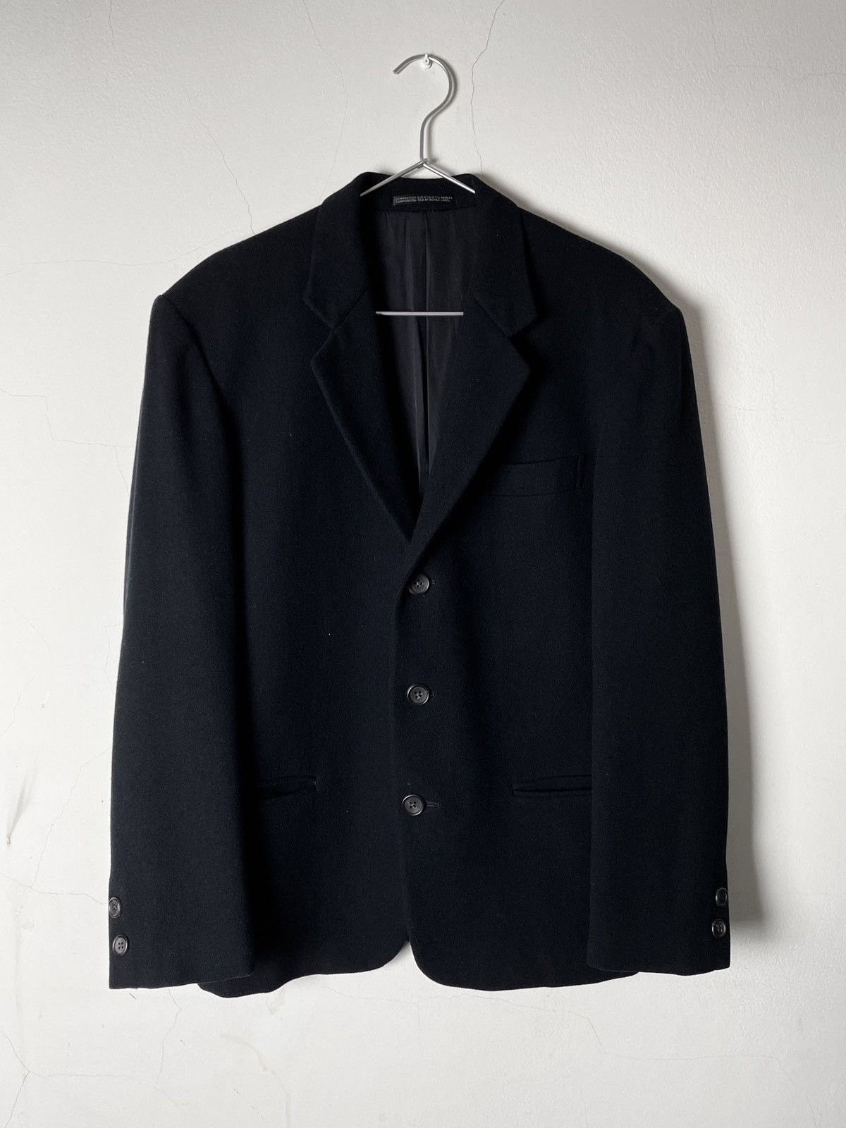 Yohji Yamamoto Pour Homme Black Wool Three Button Blazer | Grailed