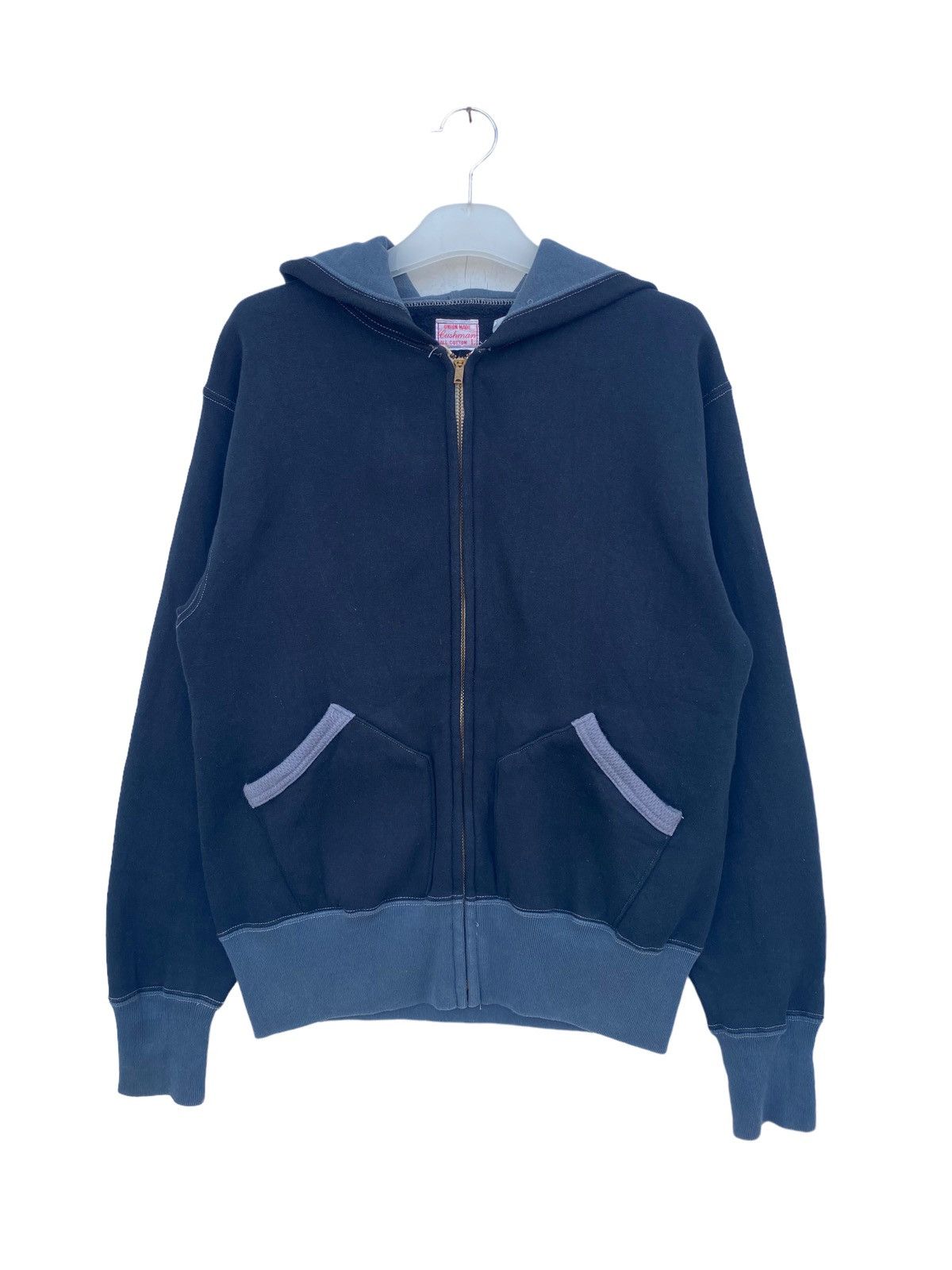 image of Avant Garde x Cushman Hoodie in Blue Black, Men's (Size Medium)