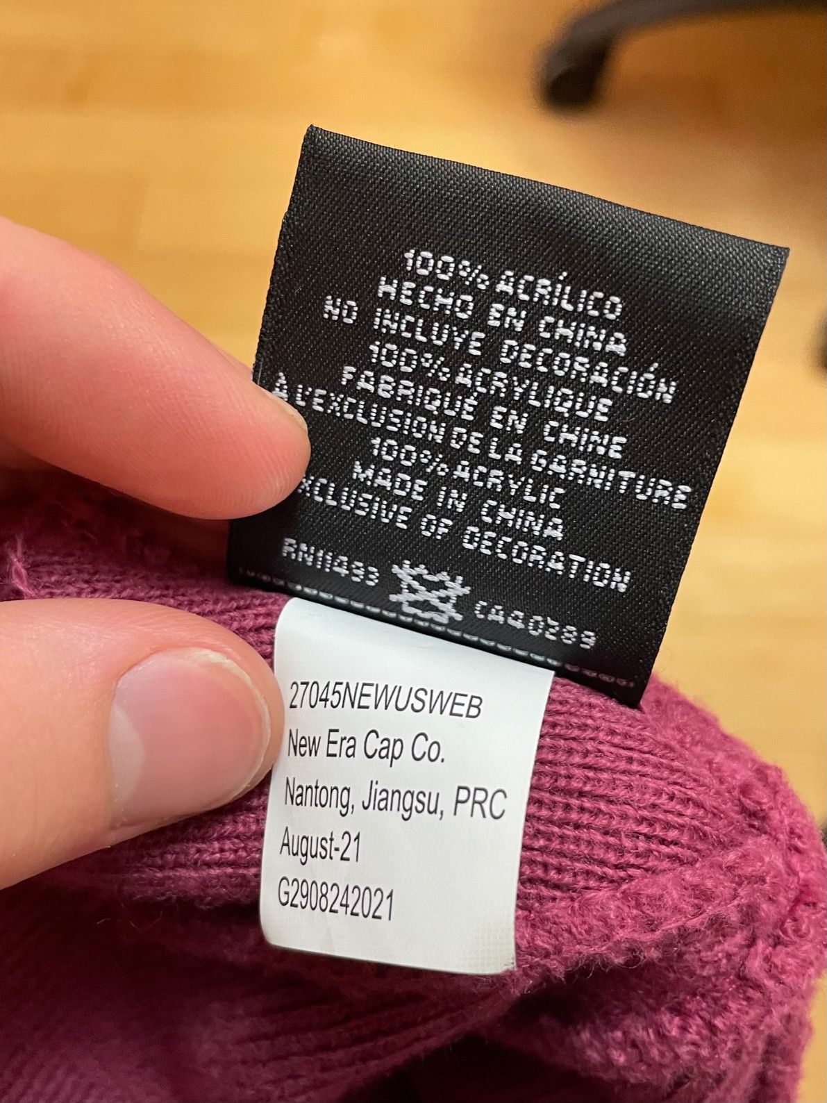 Supreme SUPREME NEW ERA BOX LOGO BEANIE PLUM FW21 Size ONE SIZE - 4 Thumbnail