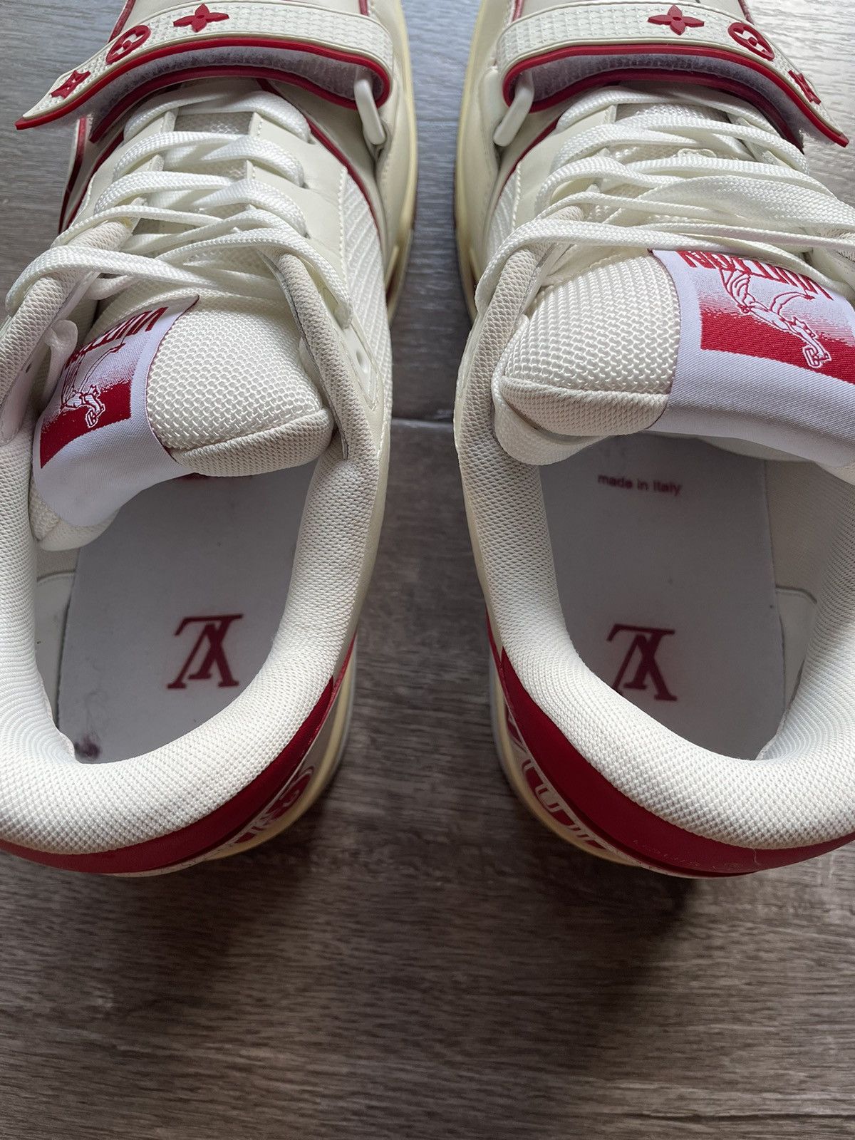 Louis Vuitton Louis Vuitton White Red Mesh Strap Trainer Sneaker Size US 10.5 / EU 43-44 - 9 Thumbnail