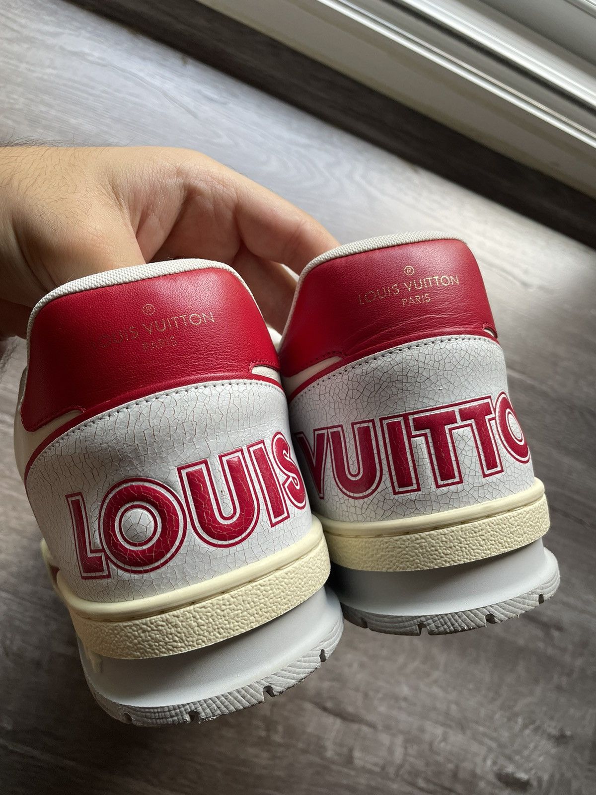 Louis Vuitton Louis Vuitton White Red Mesh Strap Trainer Sneaker Size US 10.5 / EU 43-44 - 6 Thumbnail