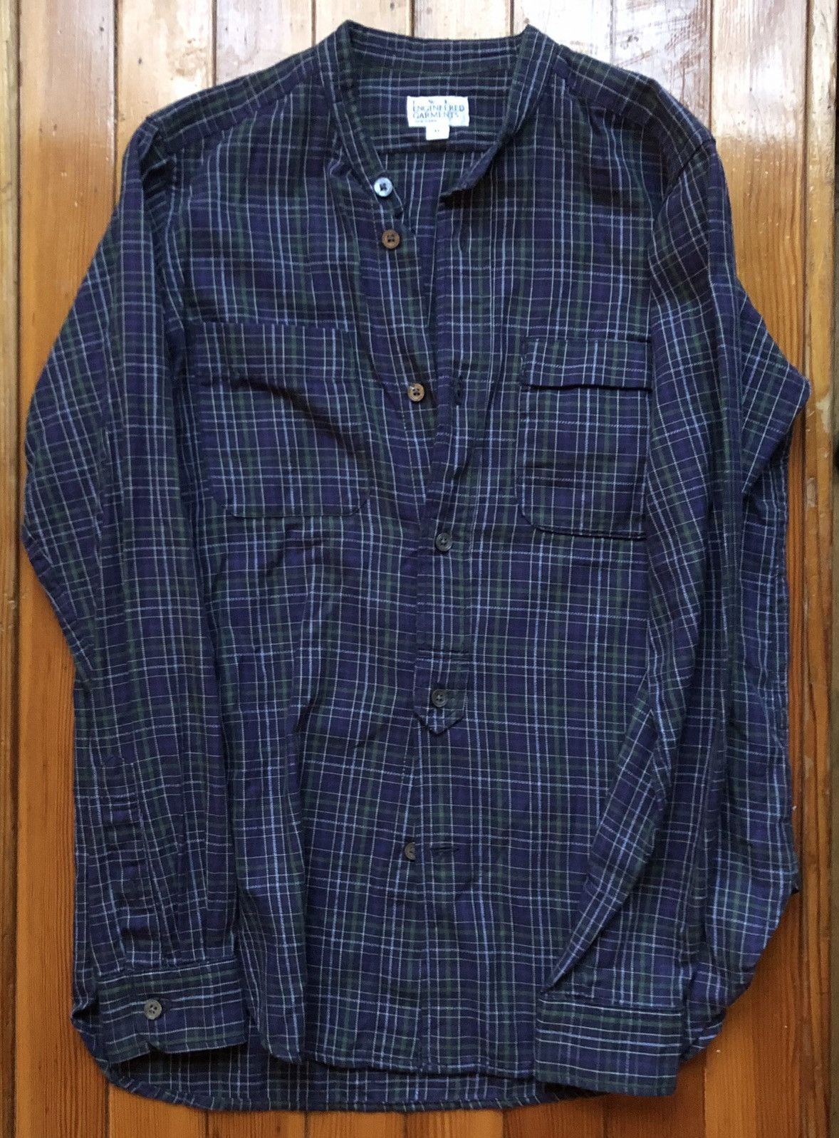 Engineered Garments Banded Collar Flannel Button Up Size US S / EU 44-46 / 1 - 2 Thumbnail