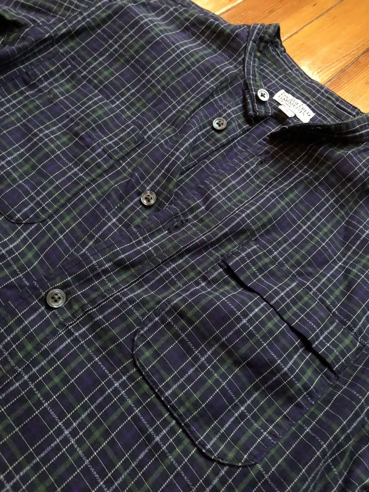 Engineered Garments Banded Collar Flannel Button Up Size US S / EU 44-46 / 1 - 7 Thumbnail