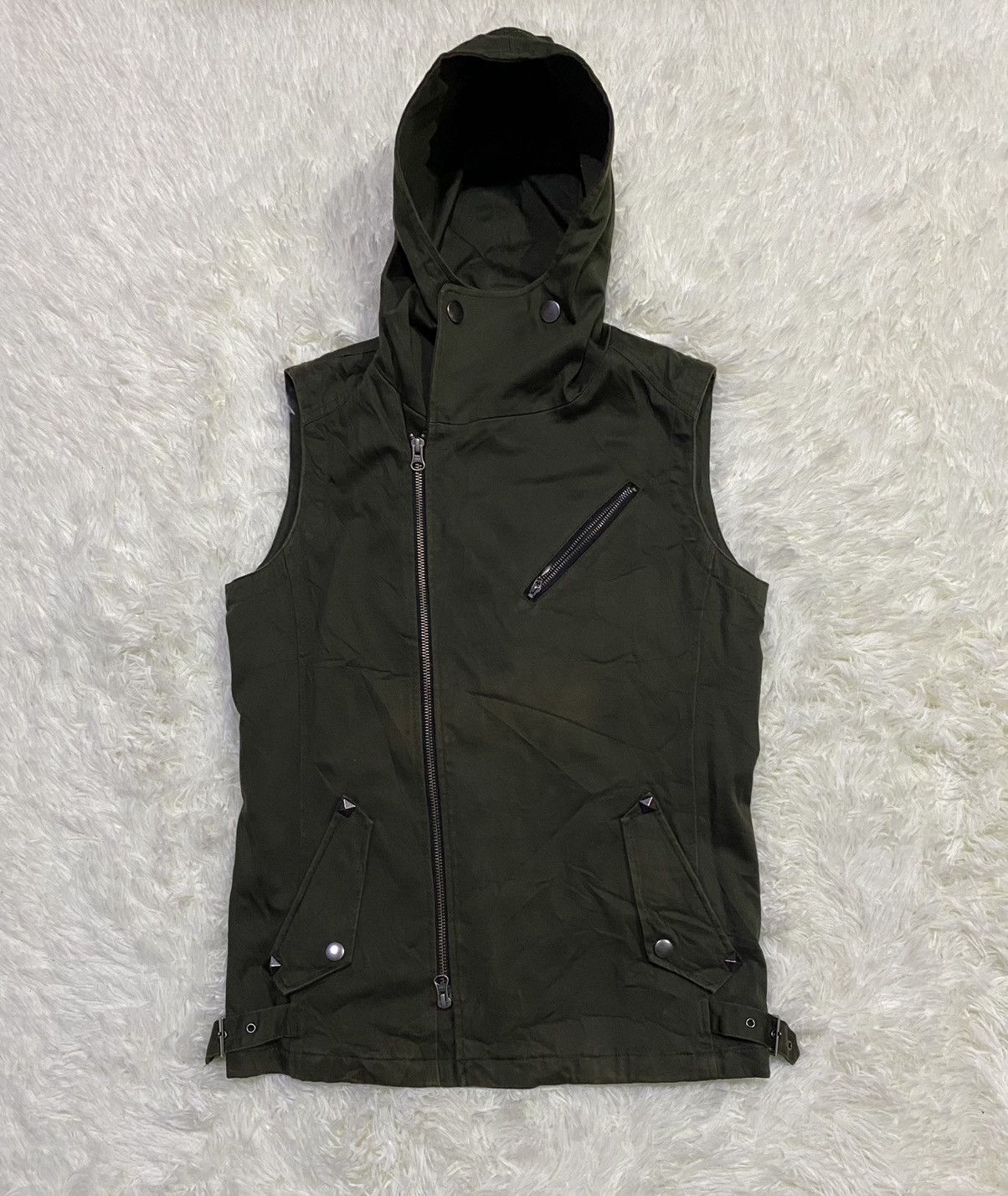 Semantic Design Sleeveless Hoodie Jacket