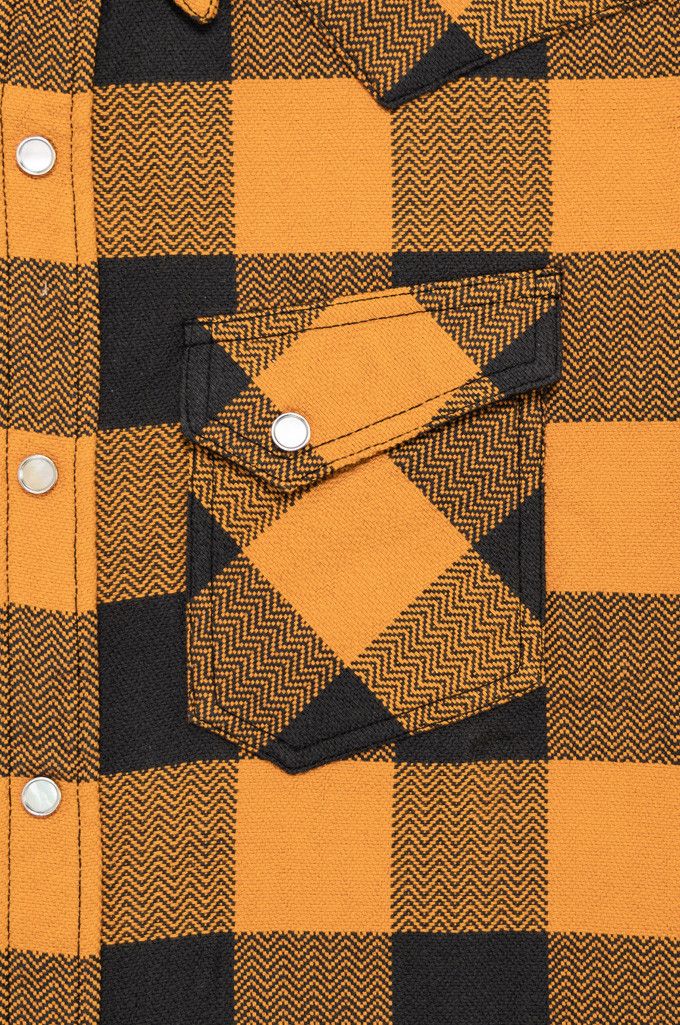 Japanese Brand × The Flat Head The Flat Head Block Check Flanel Shirt Orange Size US XL / EU 56 / 4 - 4 Thumbnail