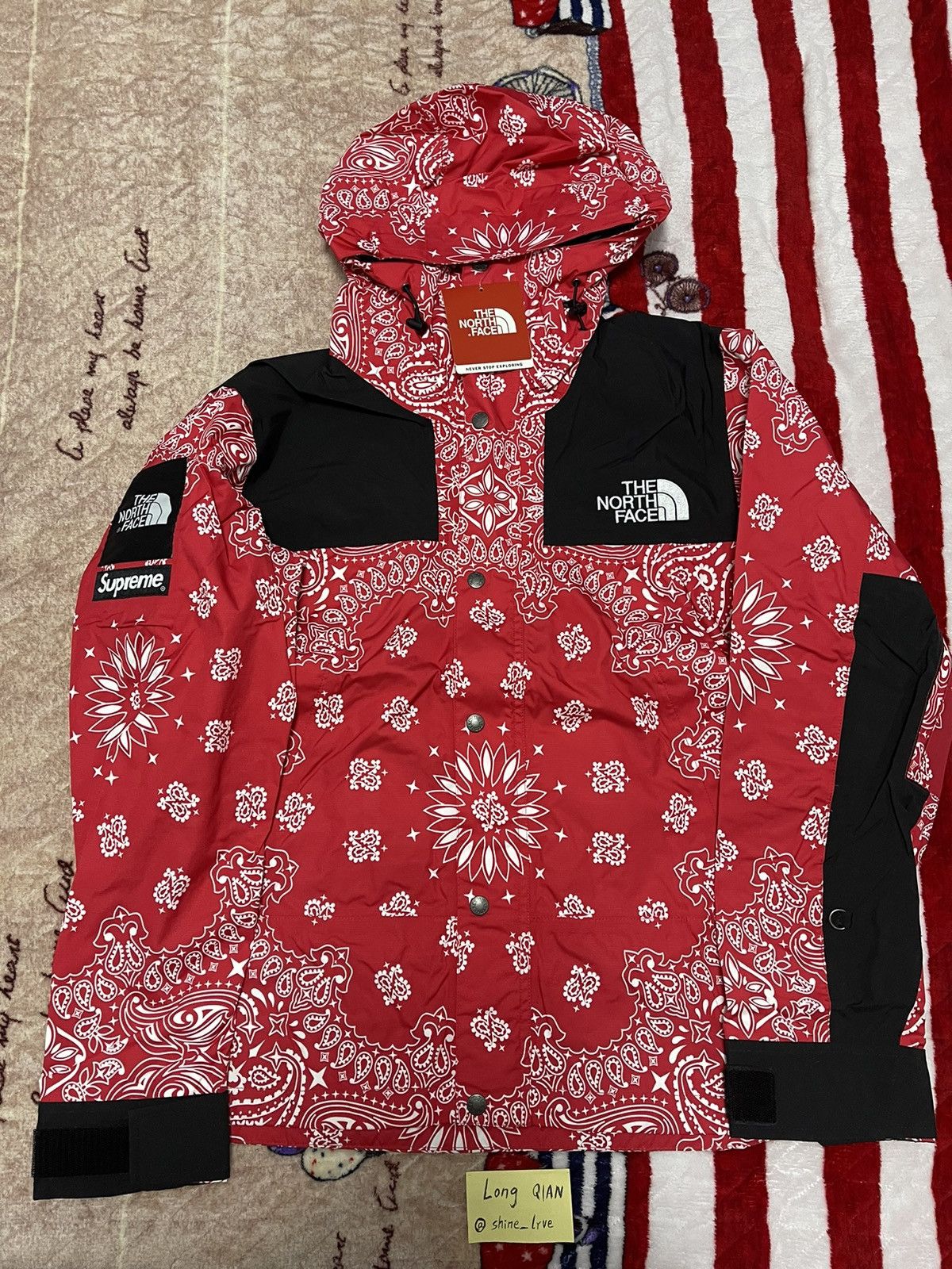 WTB] Huge wtb supreme x tnf paisley bandana jacket size M or L