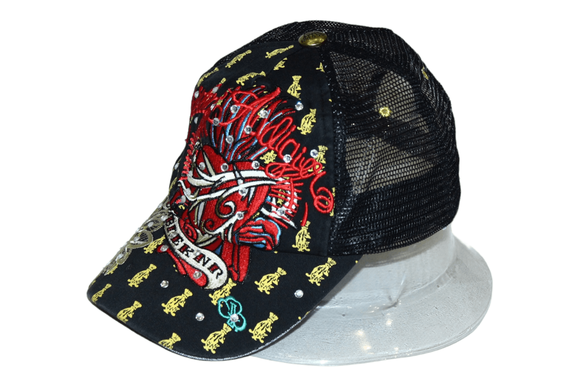 Christian Audigier 💥 Y2K Christian Audigier Tattoo Art Embroid Trucker Hat Size ONE SIZE - 1 Thumbnail