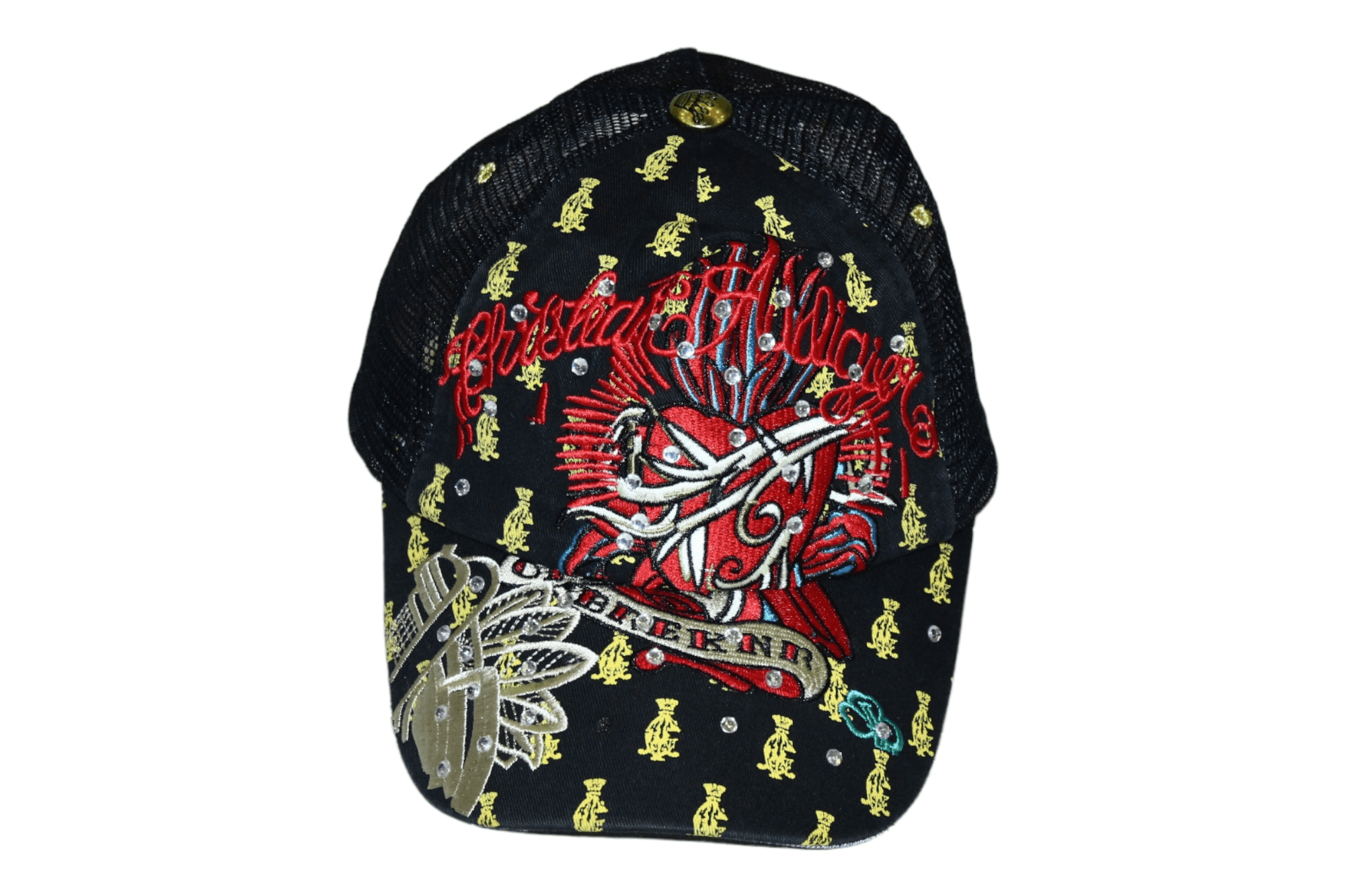 Christian Audigier 💥 Y2K Christian Audigier Tattoo Art Embroid Trucker Hat Size ONE SIZE - 2 Thumbnail
