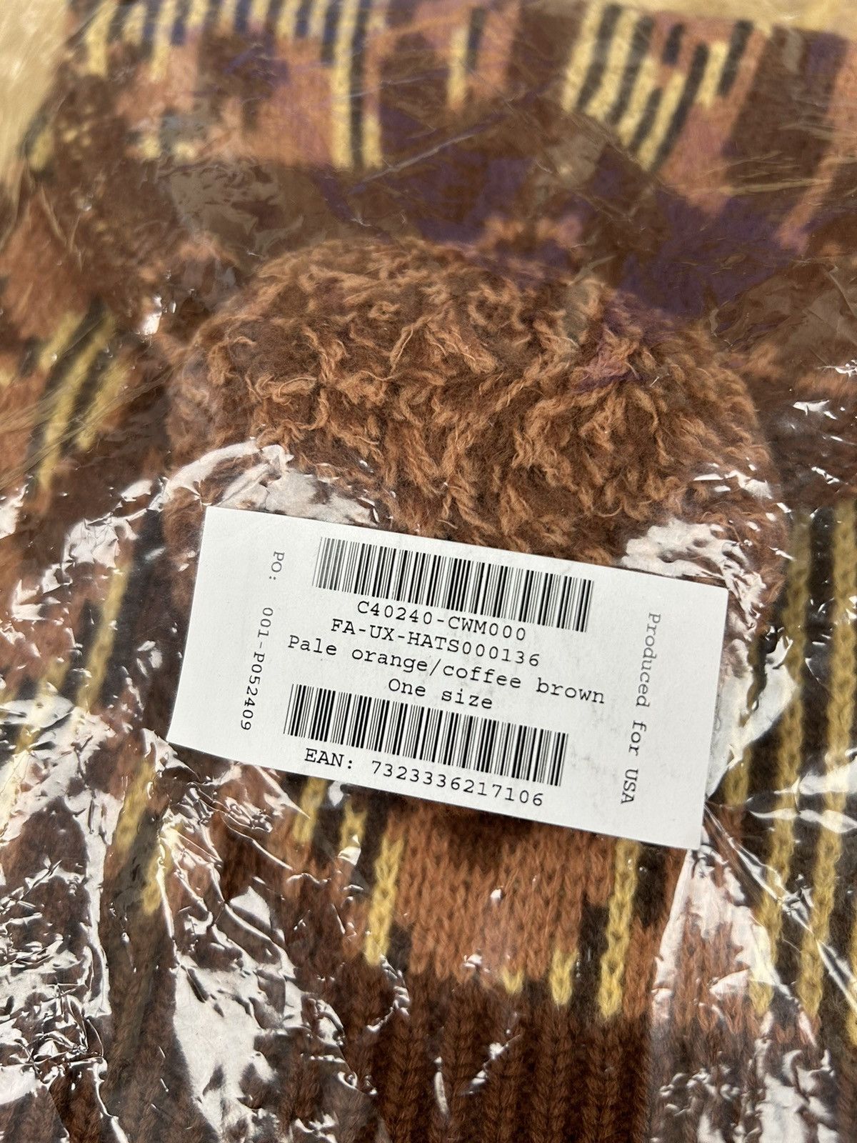 Acne Studios Acne Studios Knit Balaclava Pale Orange / Coffee Brown Size ONE SIZE - 7 Thumbnail