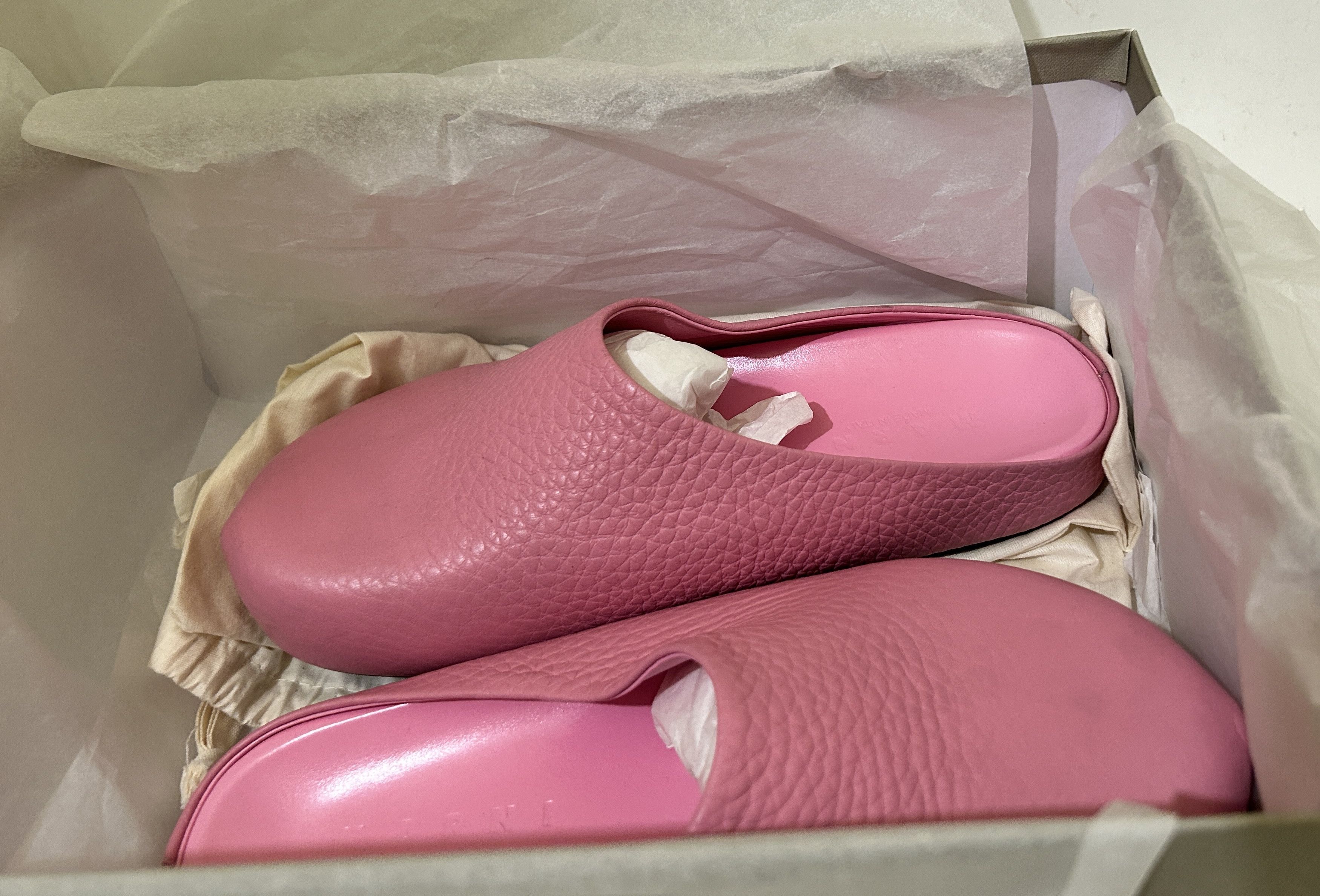 Marni Pink Leather Fussbett Sabot Clog Loafers slipper grained Size US 7 / EU 40 - 3 Thumbnail