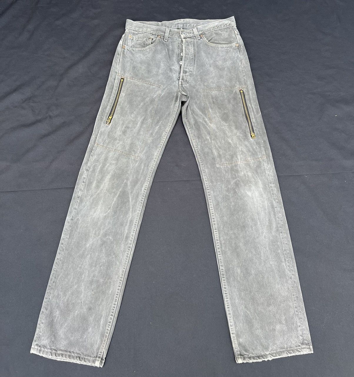 Levi's Vintage 90s Levi’s 501 Sun Fade Black Denim Re-Work Jeans Size US 32 / EU 48 - 20 Thumbnail