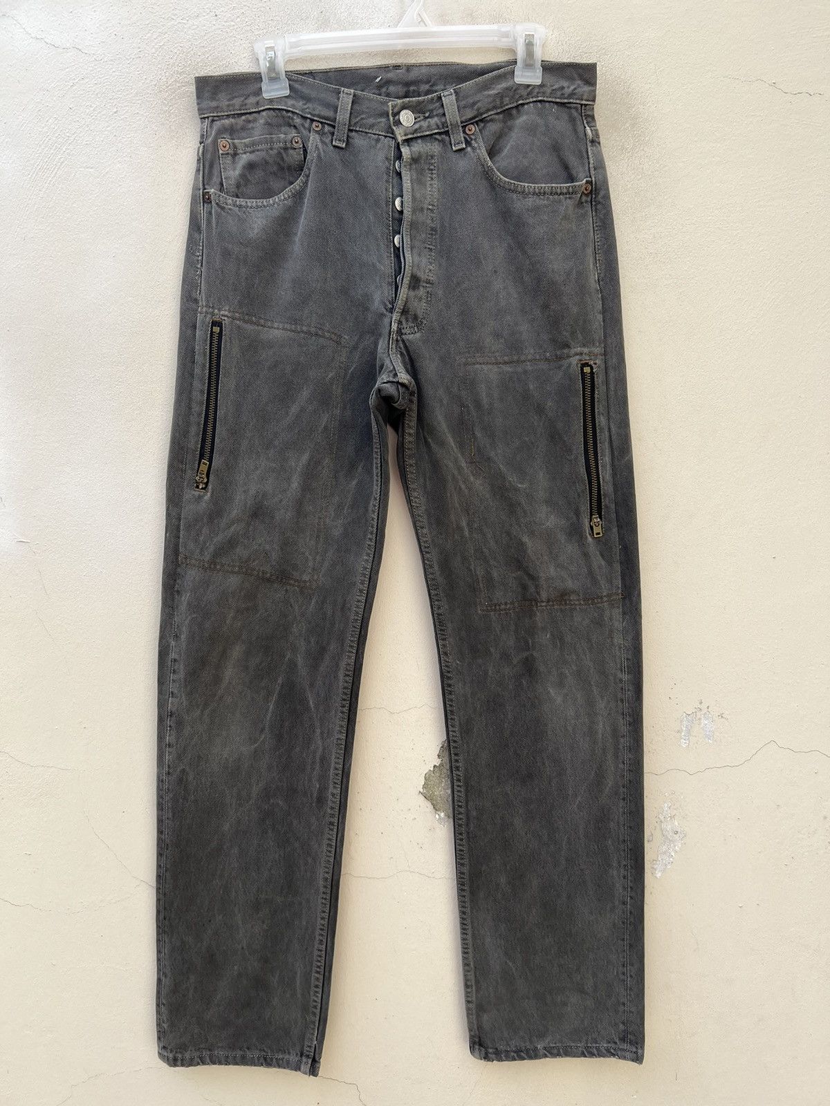 Levi's Vintage 90s Levi’s 501 Sun Fade Black Denim Re-Work Jeans Size US 32 / EU 48 - 1 Thumbnail