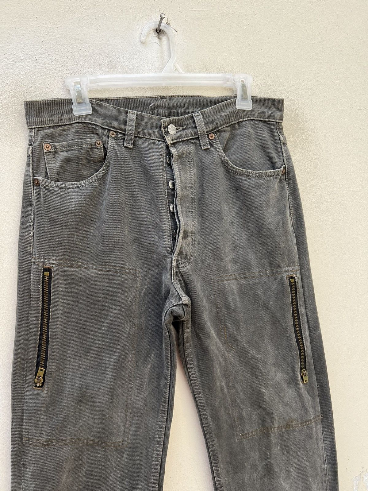 Levi's Vintage 90s Levi’s 501 Sun Fade Black Denim Re-Work Jeans Size US 32 / EU 48 - 2 Thumbnail