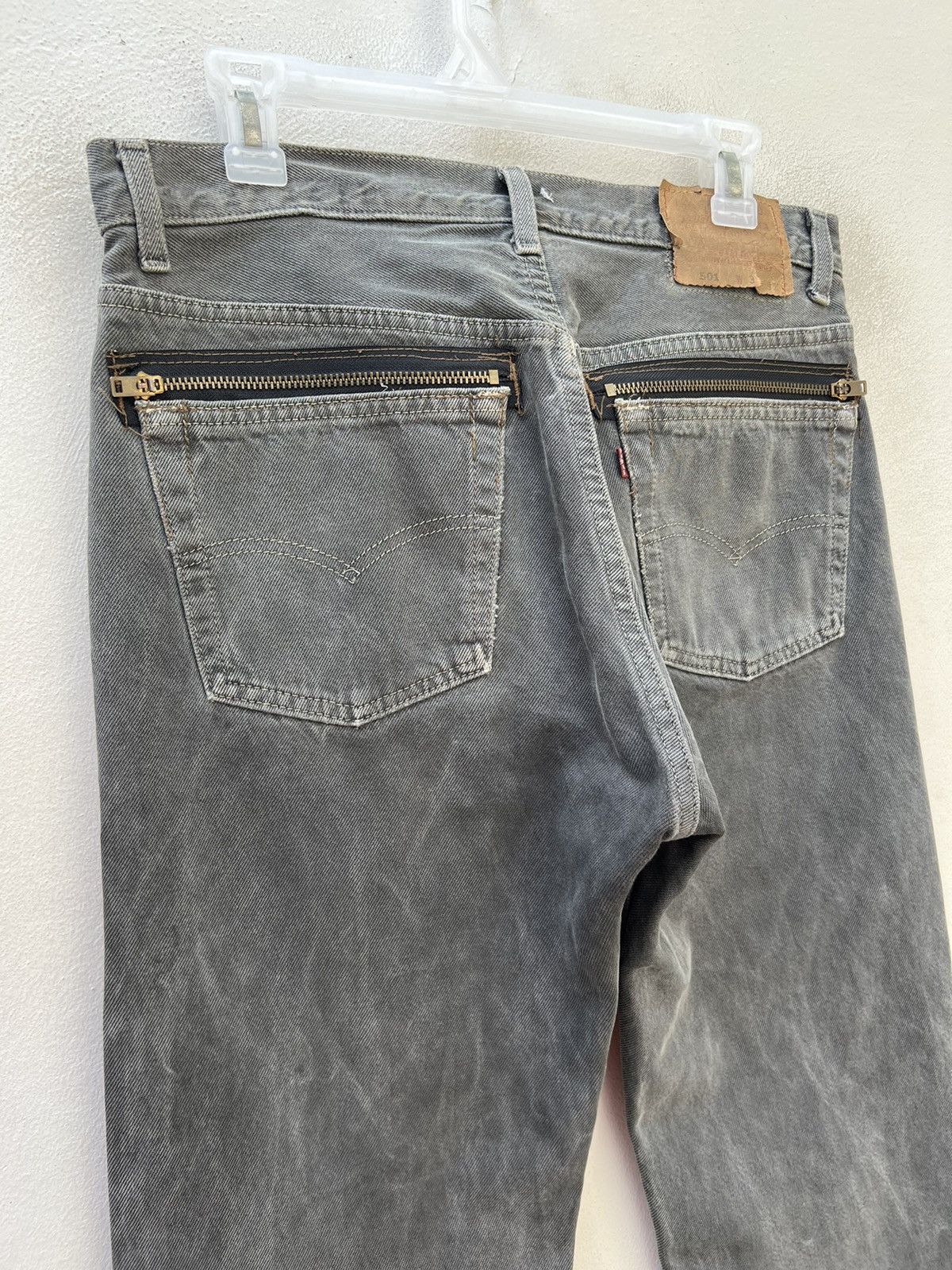 Levi's Vintage 90s Levi’s 501 Sun Fade Black Denim Re-Work Jeans Size US 32 / EU 48 - 10 Thumbnail
