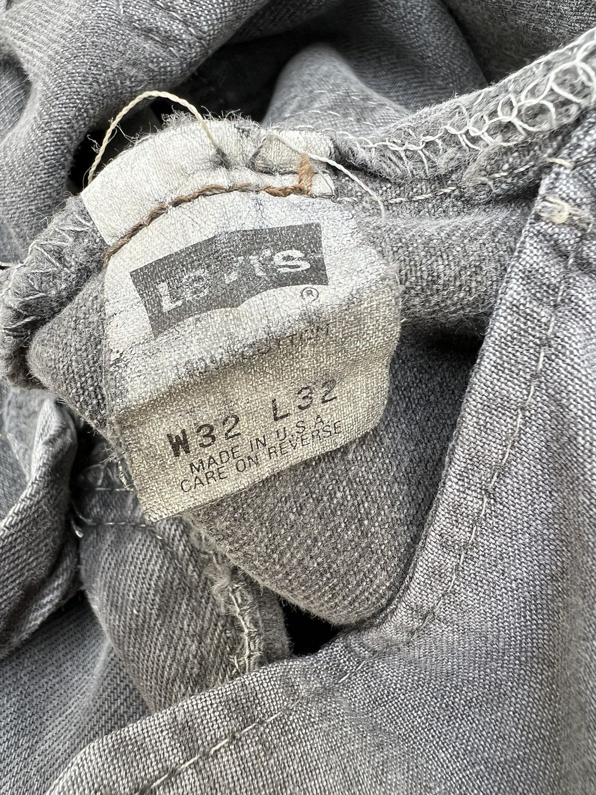 Levi's Vintage 90s Levi’s 501 Sun Fade Black Denim Re-Work Jeans Size US 32 / EU 48 - 18 Thumbnail