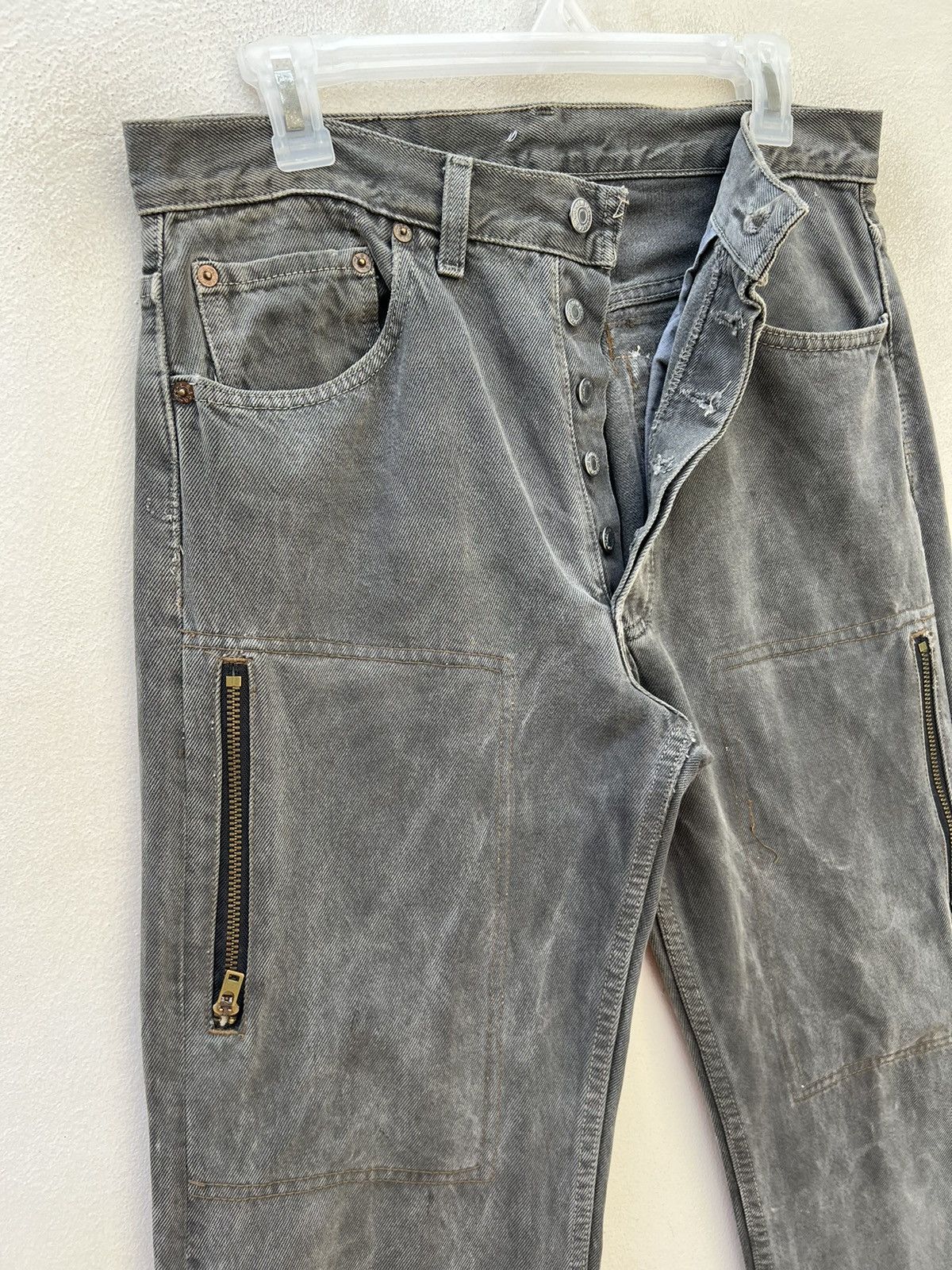 Levi's Vintage 90s Levi’s 501 Sun Fade Black Denim Re-Work Jeans Size US 32 / EU 48 - 3 Thumbnail