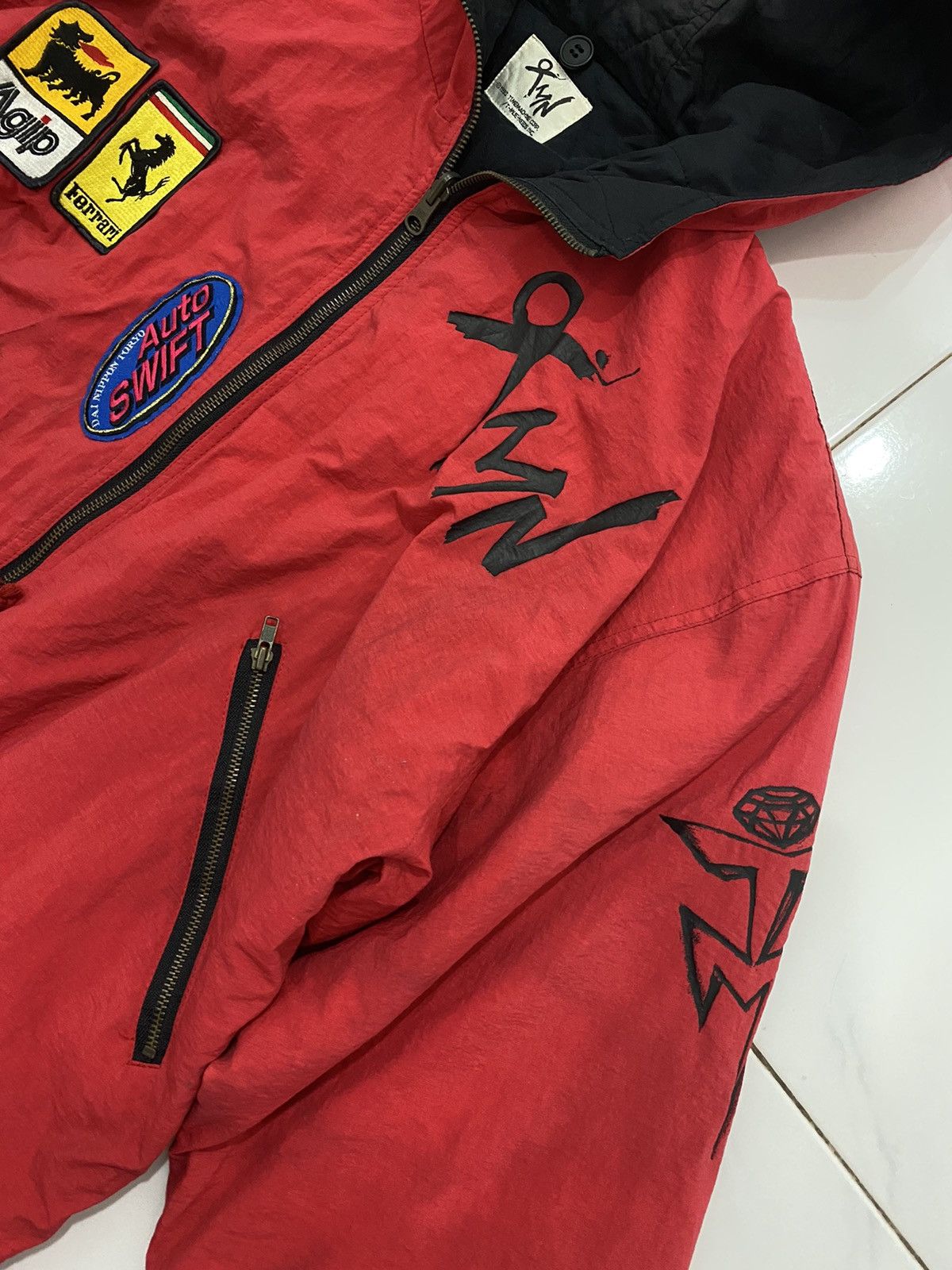 Japanese Brand 90's Ferrari X Network Rhythm In Red Japanese band jacket Size US L / EU 52-54 / 3 - 5 Thumbnail