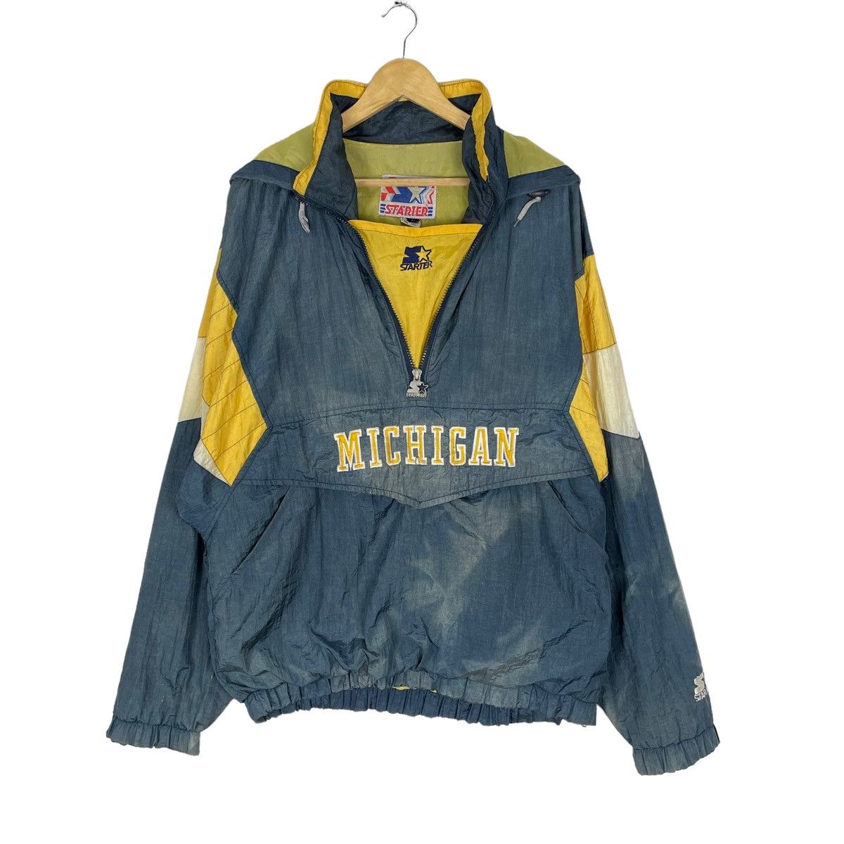 Starter ❄️STARTER MICHIGAN HOODIE HALF ZIP LIGHT JACKET Size US L / EU 52-54 / 3 - 2 Thumbnail