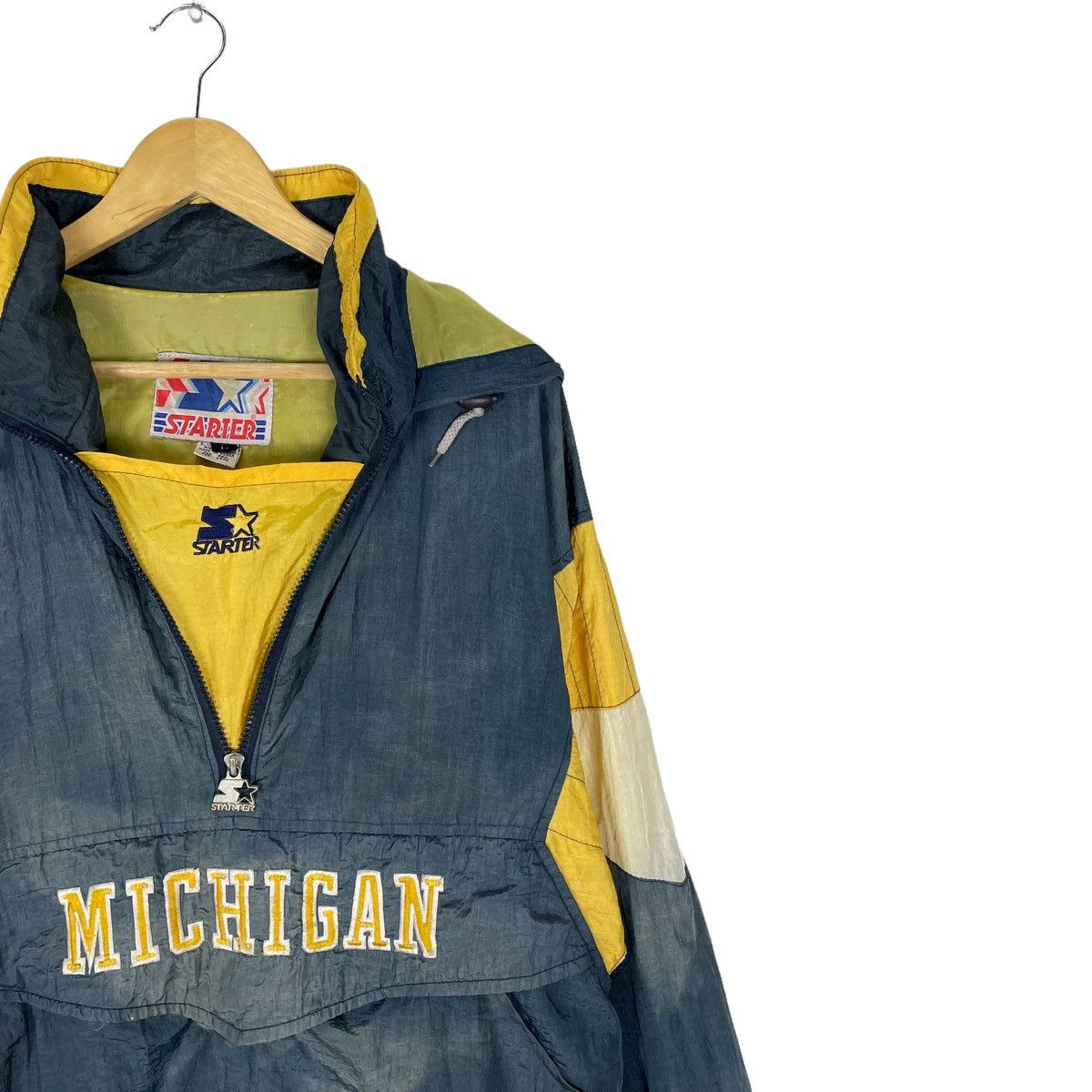 Starter ❄️STARTER MICHIGAN HOODIE HALF ZIP LIGHT JACKET Size US L / EU 52-54 / 3 - 4 Thumbnail