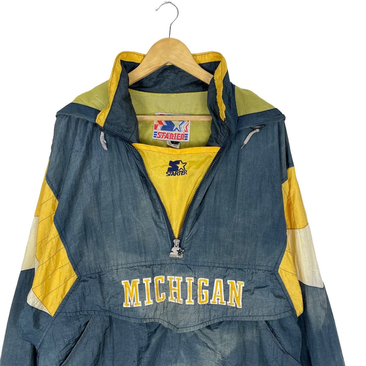 Starter ❄️STARTER MICHIGAN HOODIE HALF ZIP LIGHT JACKET Size US L / EU 52-54 / 3 - 3 Thumbnail